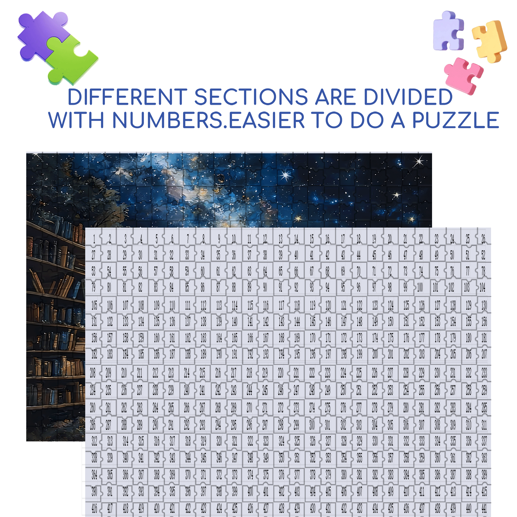 The Starry River With The Book 500pcs/1000pcs Jigsaw Puzzle, Scratch-Resistant, Interactive Family Game & Brain-Boosting DIY Decor, Perfect for Halloween, Christmas & New Year Gifts, Family Puzzle Game