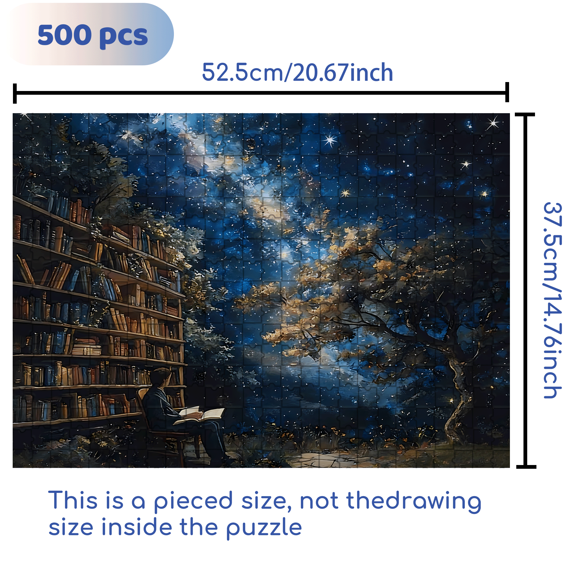 The Starry River With The Book 500pcs/1000pcs Jigsaw Puzzle, Scratch-Resistant, Interactive Family Game & Brain-Boosting DIY Decor, Perfect for Halloween, Christmas & New Year Gifts, Family Puzzle Game