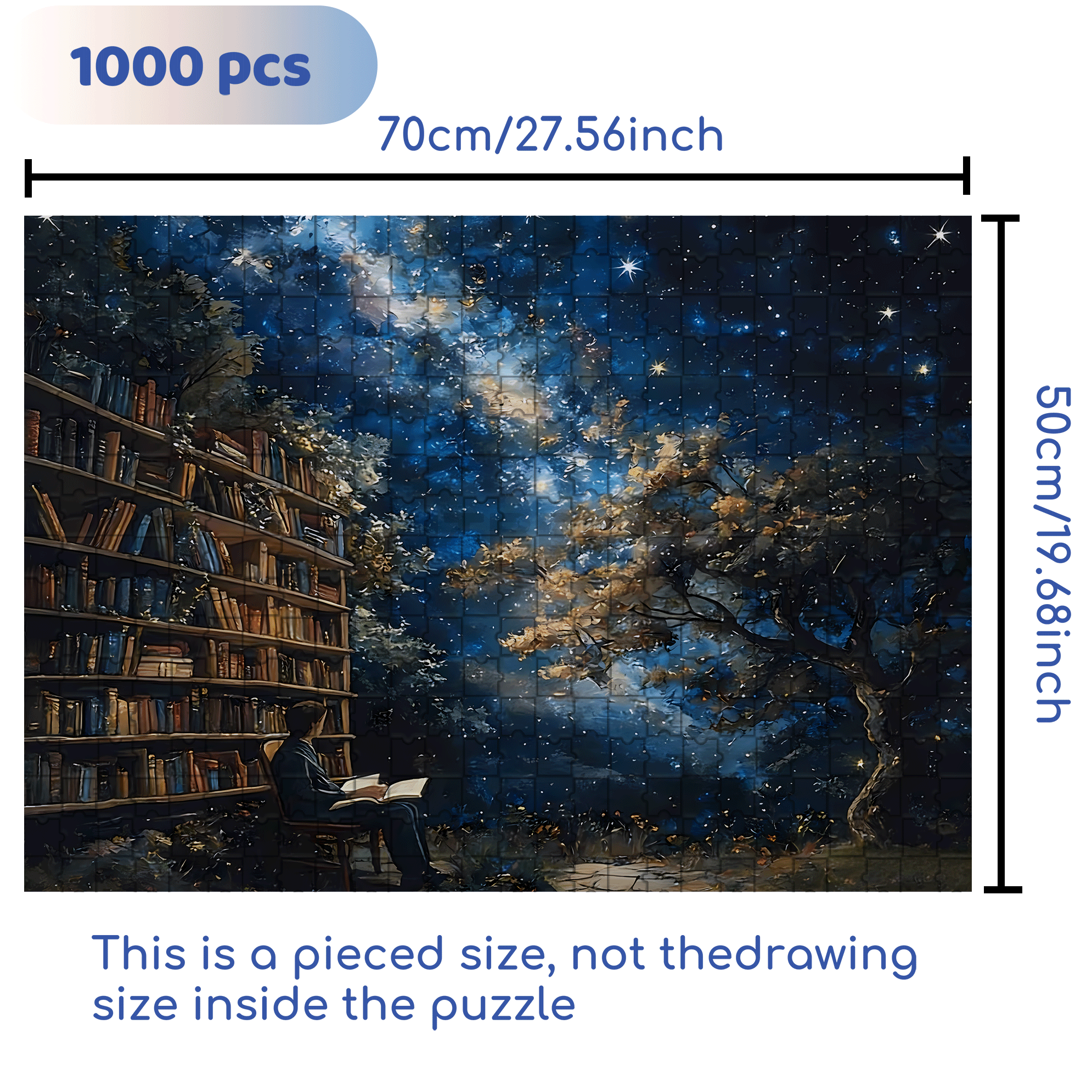 The Starry River With The Book 500pcs/1000pcs Jigsaw Puzzle, Scratch-Resistant, Interactive Family Game & Brain-Boosting DIY Decor, Perfect for Halloween, Christmas & New Year Gifts, Family Puzzle Game