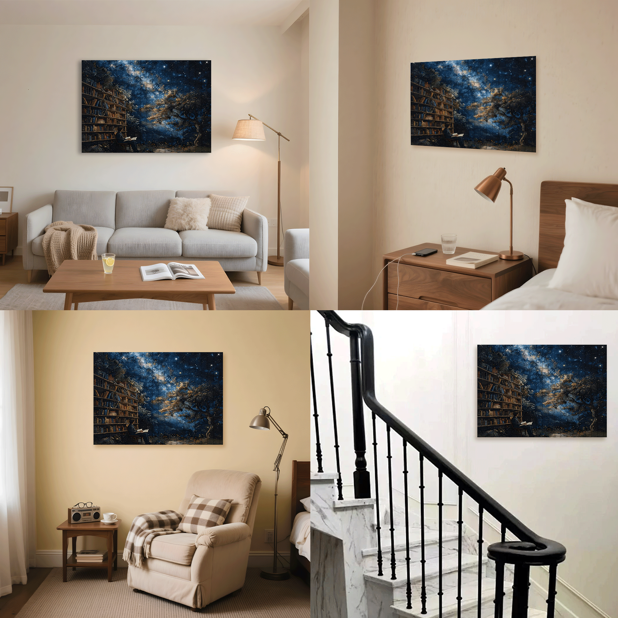 The Starry River With The Book 500pcs/1000pcs Jigsaw Puzzle, Scratch-Resistant, Interactive Family Game & Brain-Boosting DIY Decor, Perfect for Halloween, Christmas & New Year Gifts, Family Puzzle Game
