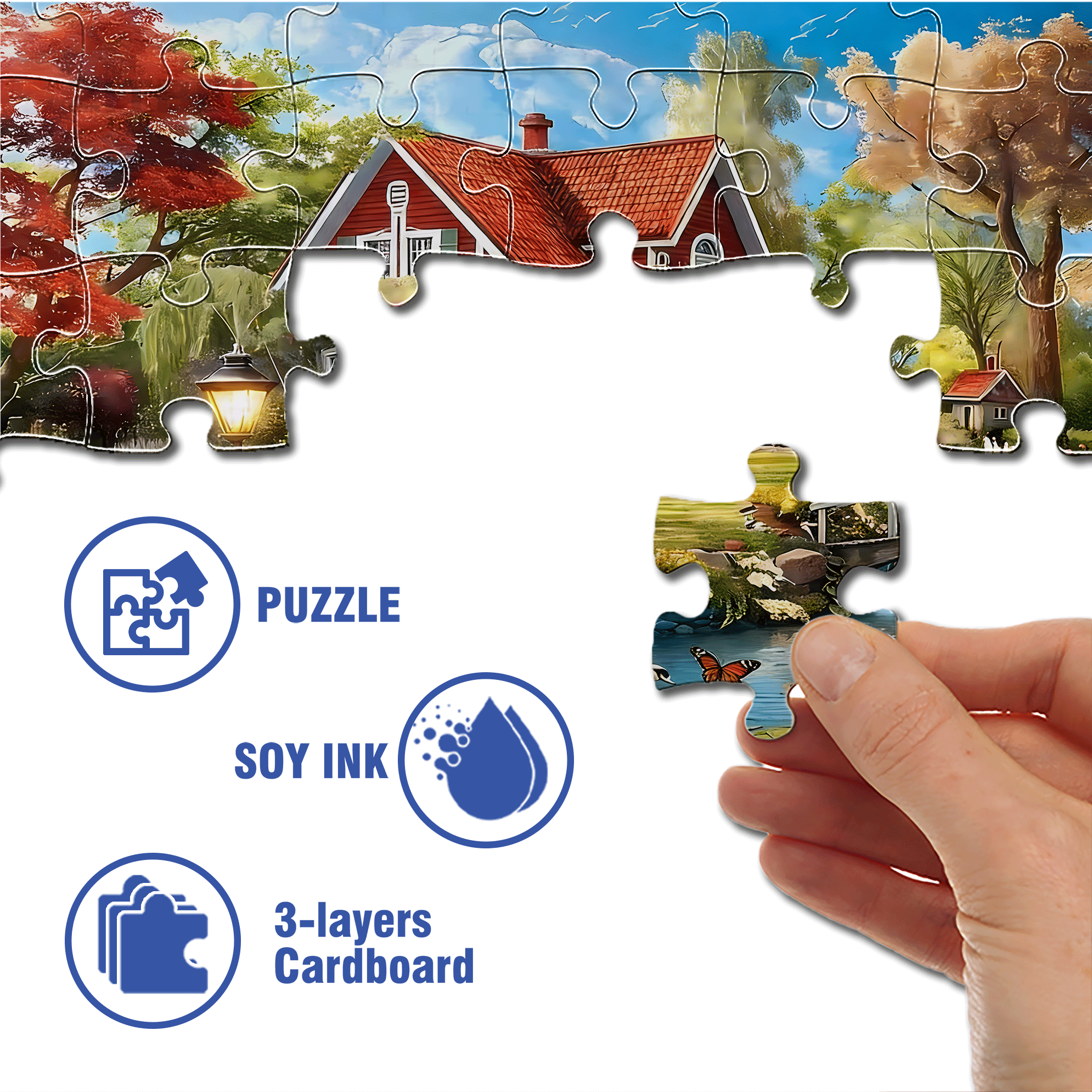 The Swan In Front Of The Gate 500pcs/1000pcs Jigsaw Puzzle, Scratch-Resistant, Interactive Family Game & Brain-Boosting DIY Decor, Perfect for Halloween, Christmas & New Year Gifts, Family Puzzle Game