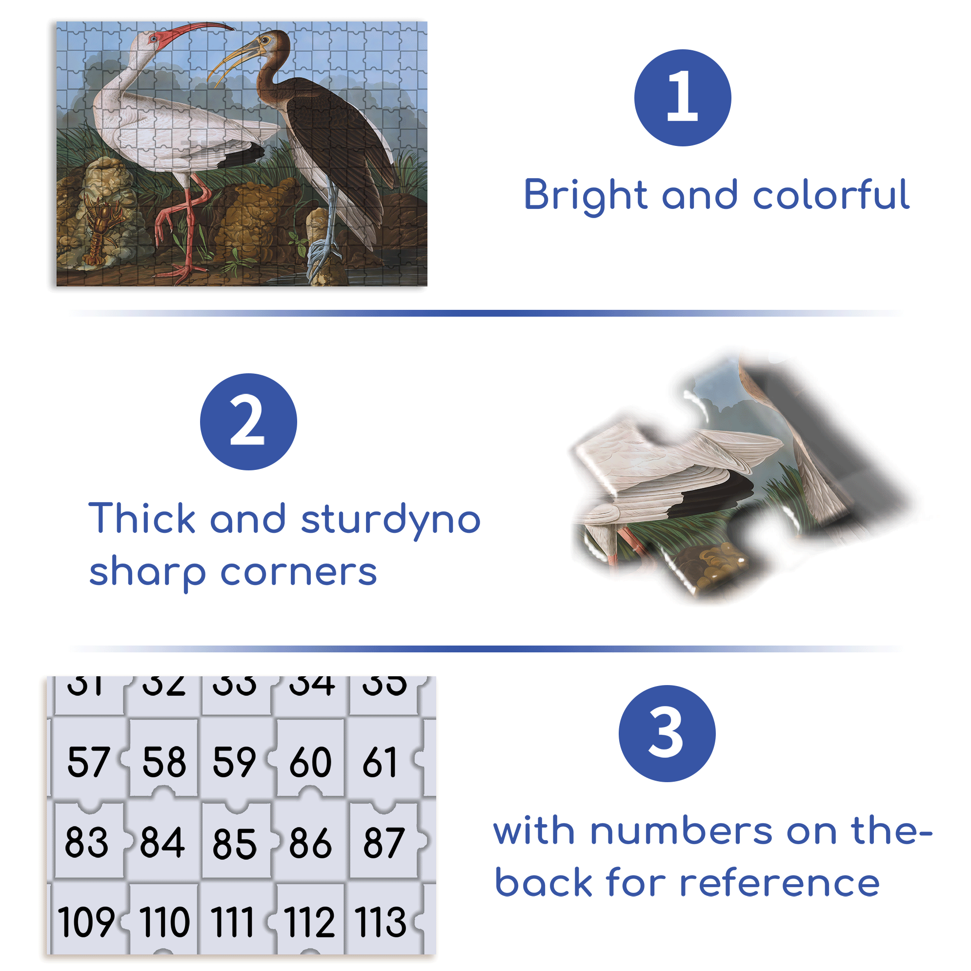 White Ibis 500pcs/1000pcs Jigsaw Puzzle, Scratch-Resistant, Interactive Family Game & Brain-Boosting DIY Decor, Perfect for Halloween, Christmas & New Year Gifts, Family Puzzle Game