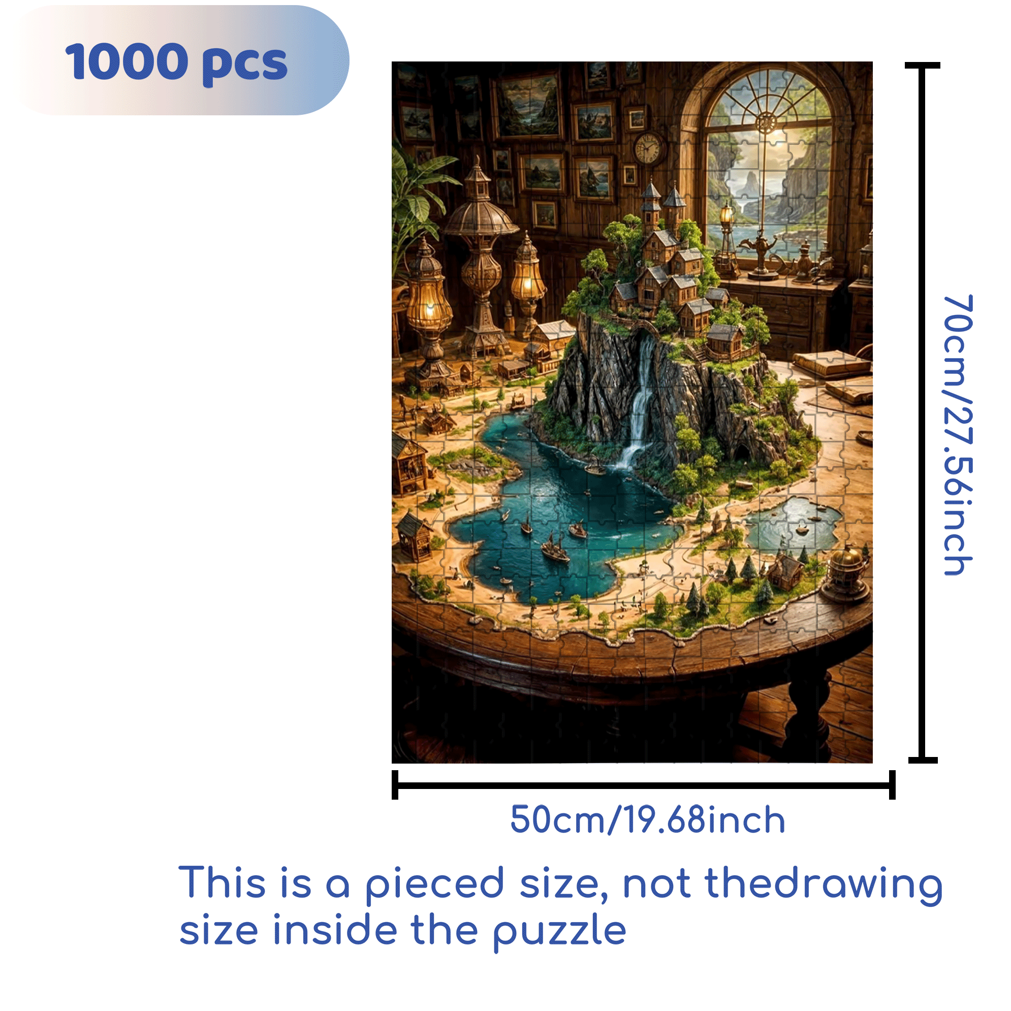 Desktop 500pcs/1000pcs Jigsaw Puzzle, Scratch-Resistant, Interactive Family Game & Brain-Boosting DIY Decor, Perfect for Halloween, Christmas & New Year Gifts, Family Puzzle Game