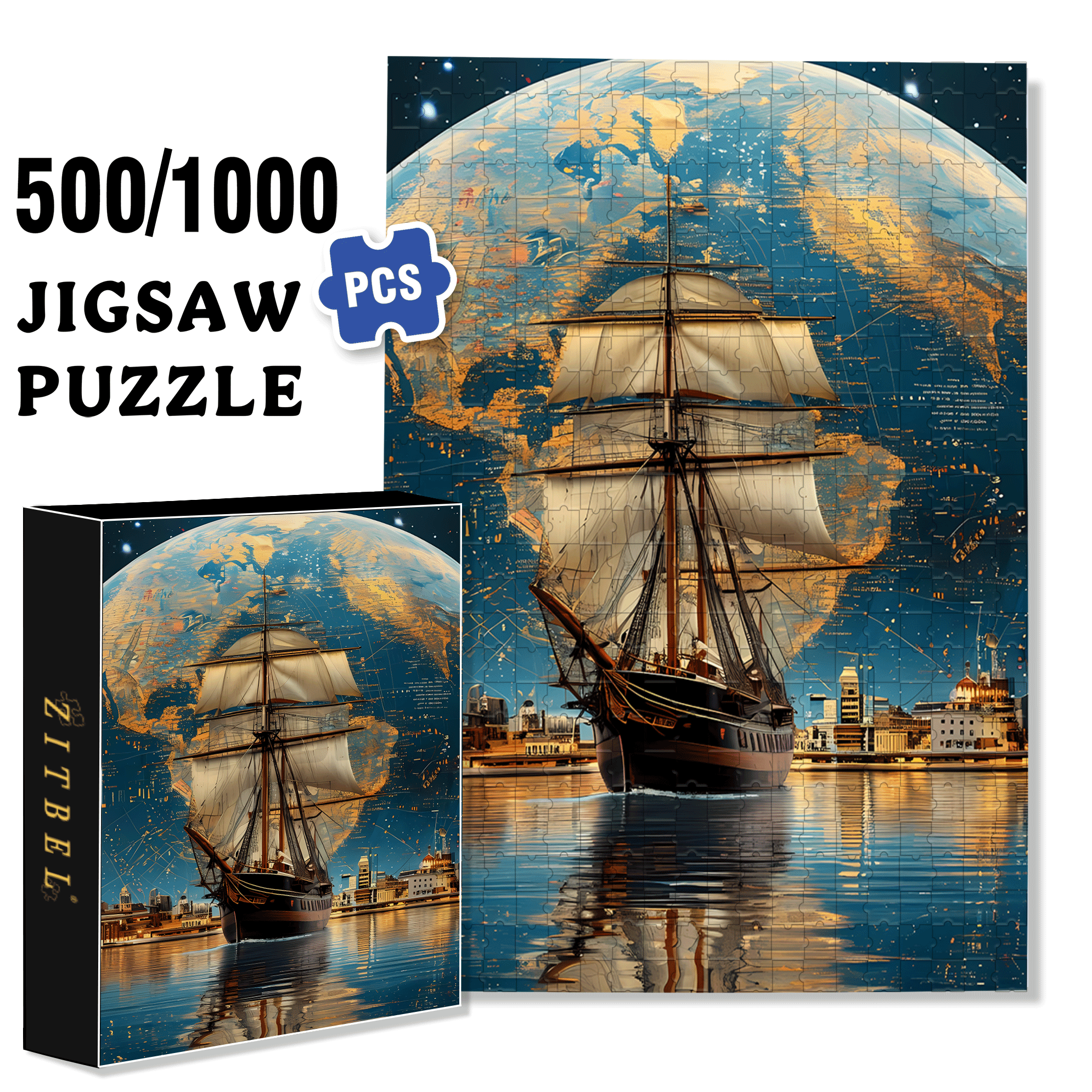 Leading The Era 500pcs/1000pcs Jigsaw Puzzle, Scratch-Resistant, Interactive Family Game & Brain-Boosting DIY Decor, Perfect for Halloween, Christmas & New Year Gifts, Family Puzzle Game