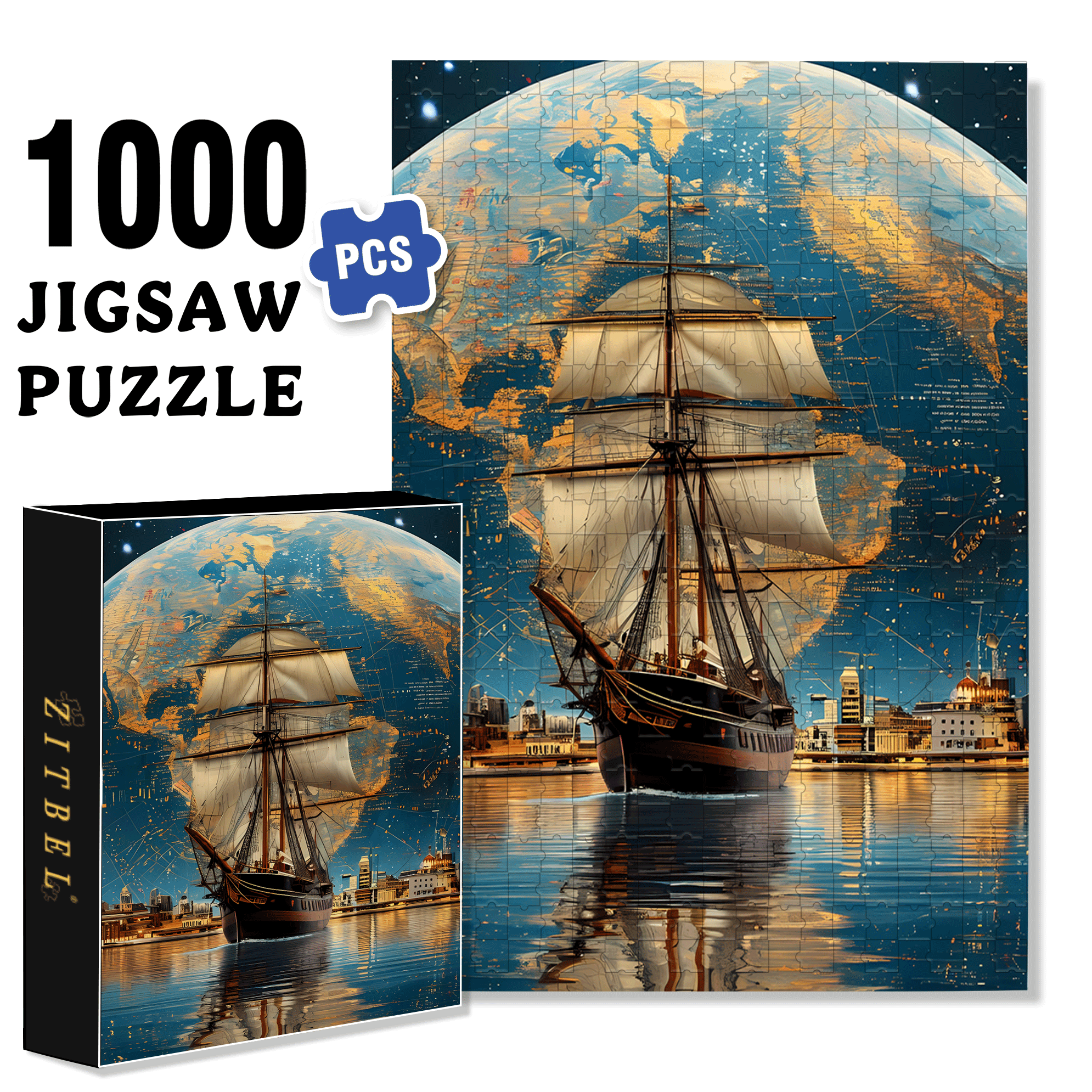 Leading The Era 500pcs/1000pcs Jigsaw Puzzle, Scratch-Resistant, Interactive Family Game & Brain-Boosting DIY Decor, Perfect for Halloween, Christmas & New Year Gifts, Family Puzzle Game