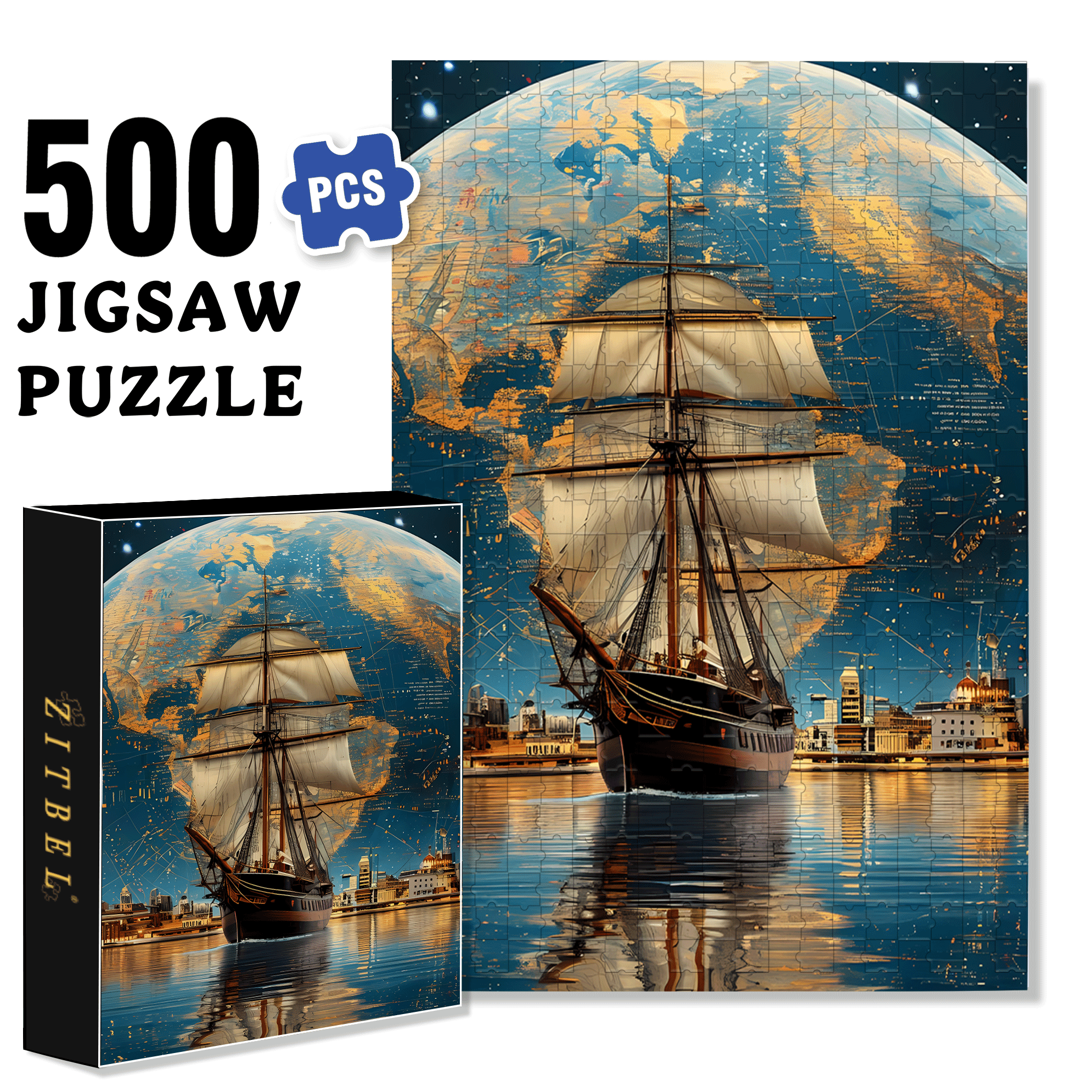 Leading The Era 500pcs/1000pcs Jigsaw Puzzle, Scratch-Resistant, Interactive Family Game & Brain-Boosting DIY Decor, Perfect for Halloween, Christmas & New Year Gifts, Family Puzzle Game