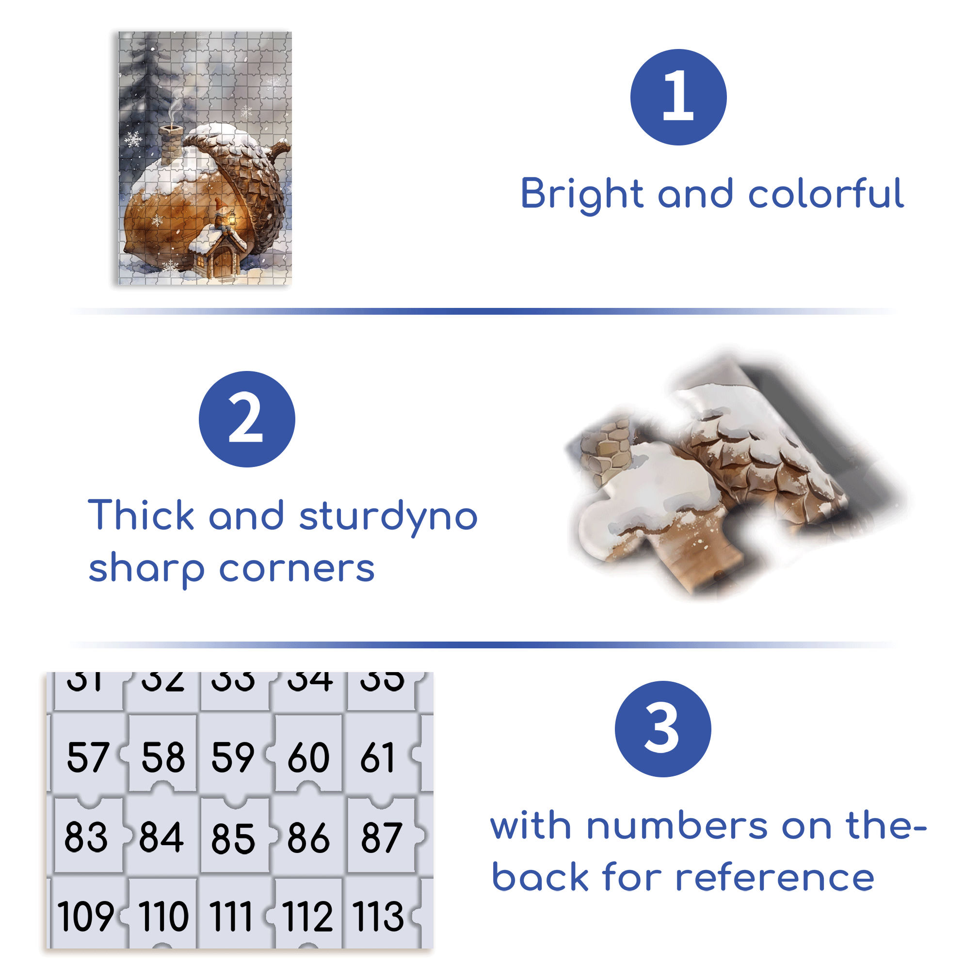 Little Pine Cone House 500pcs/1000pcs Jigsaw Puzzle, Scratch-Resistant, Interactive Family Game & Brain-Boosting DIY Decor, Perfect for Halloween, Christmas & New Year Gifts, Family Puzzle Game