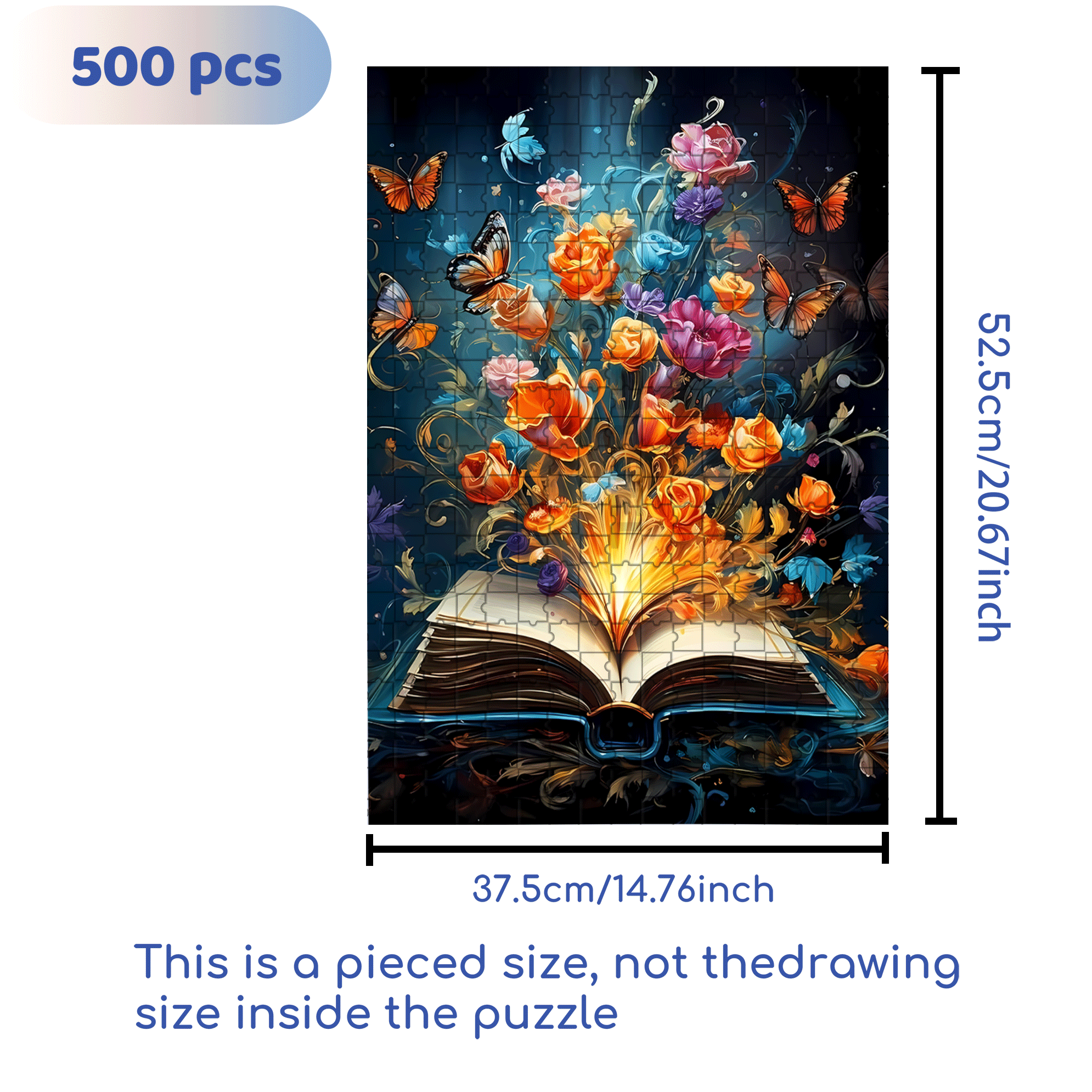 Magic Book 500pcs/1000pcs Jigsaw Puzzle, Scratch-Resistant, Interactive Family Game & Brain-Boosting DIY Decor, Perfect for Halloween, Christmas & New Year Gifts, Family Puzzle Game