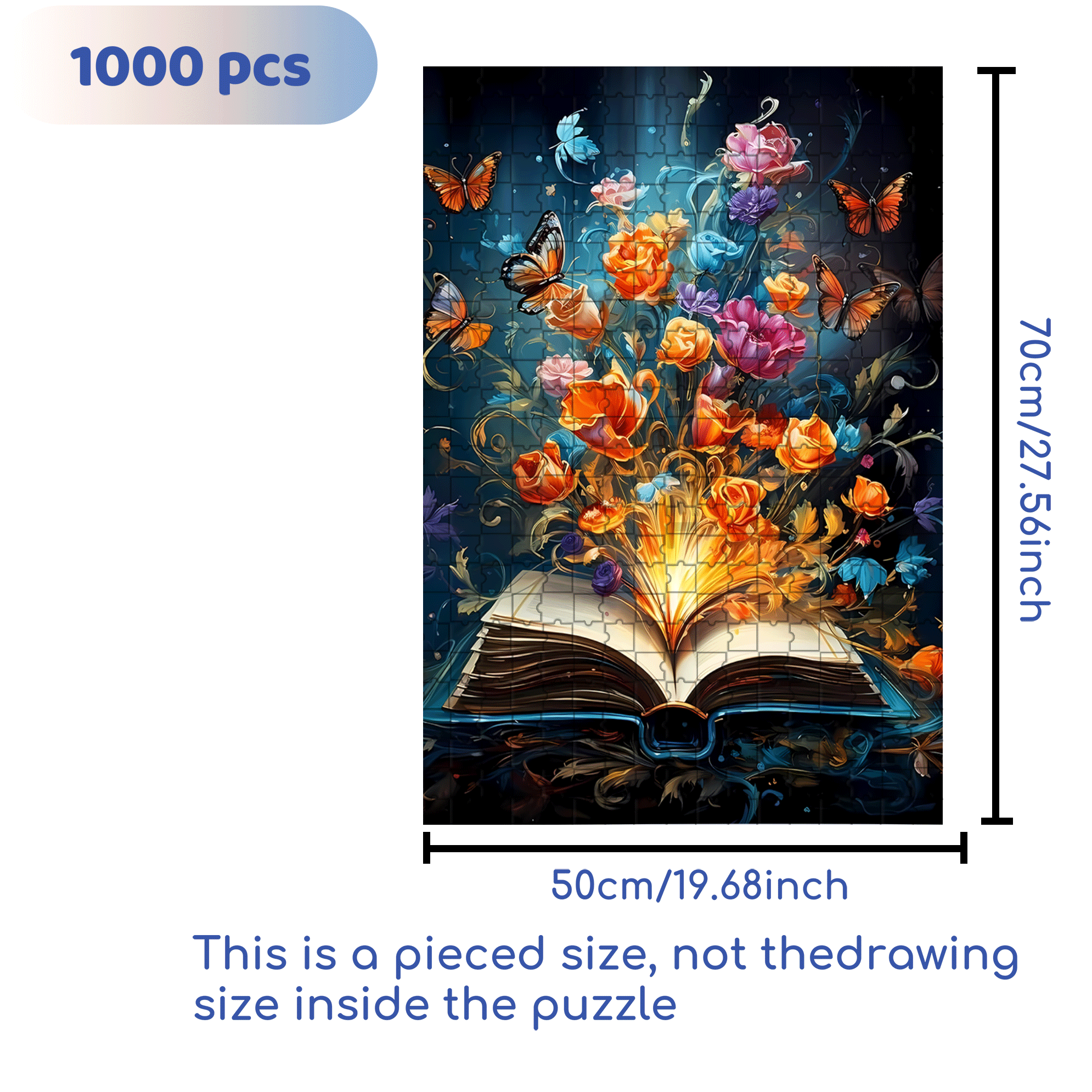 Magic Book 500pcs/1000pcs Jigsaw Puzzle, Scratch-Resistant, Interactive Family Game & Brain-Boosting DIY Decor, Perfect for Halloween, Christmas & New Year Gifts, Family Puzzle Game