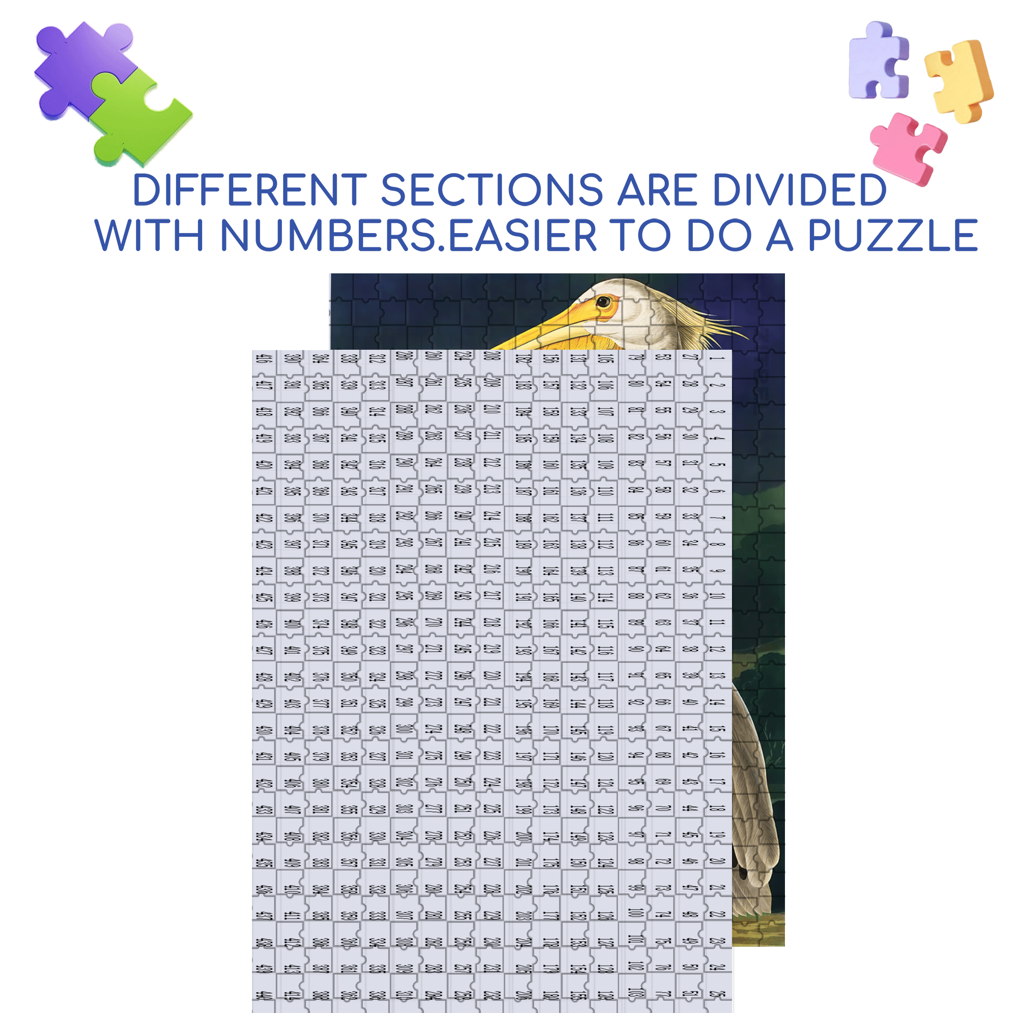 Majestic Pelican 500pcs/1000pcs Jigsaw Puzzle, Scratch-Resistant, Interactive Family Game & Brain-Boosting DIY Decor, Perfect for Halloween, Christmas & New Year Gifts, Family Puzzle Game