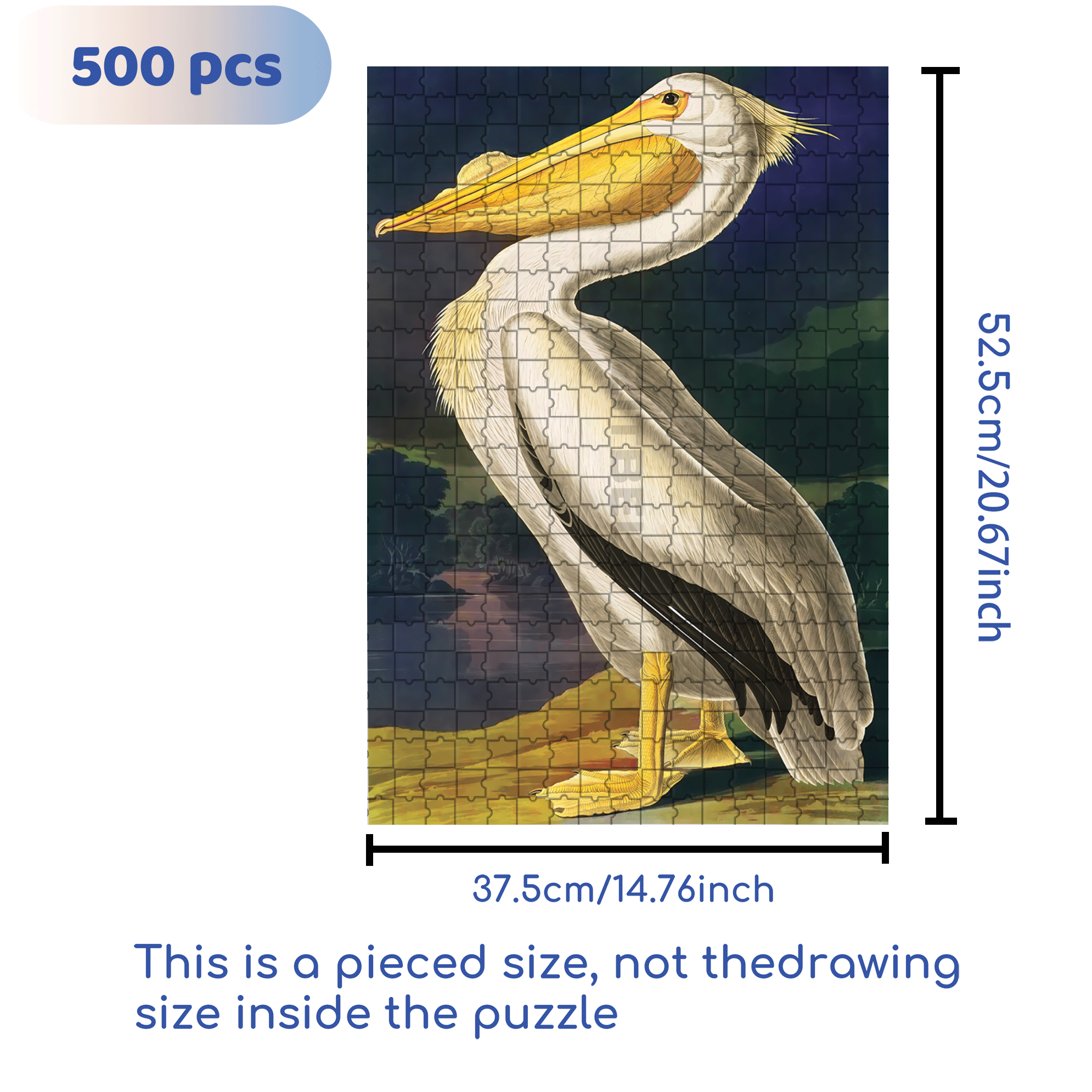 Majestic Pelican 500pcs/1000pcs Jigsaw Puzzle, Scratch-Resistant, Interactive Family Game & Brain-Boosting DIY Decor, Perfect for Halloween, Christmas & New Year Gifts, Family Puzzle Game
