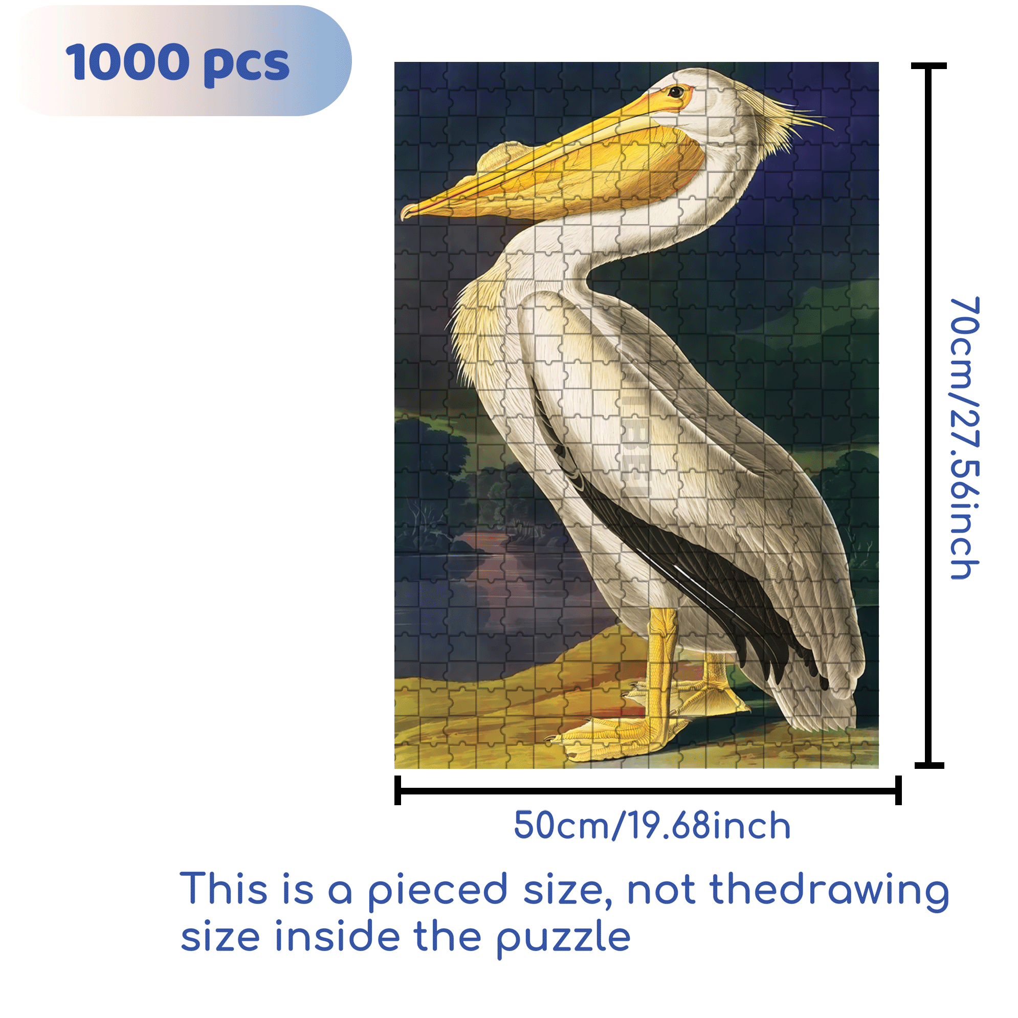 Majestic Pelican 500pcs/1000pcs Jigsaw Puzzle, Scratch-Resistant, Interactive Family Game & Brain-Boosting DIY Decor, Perfect for Halloween, Christmas & New Year Gifts, Family Puzzle Game