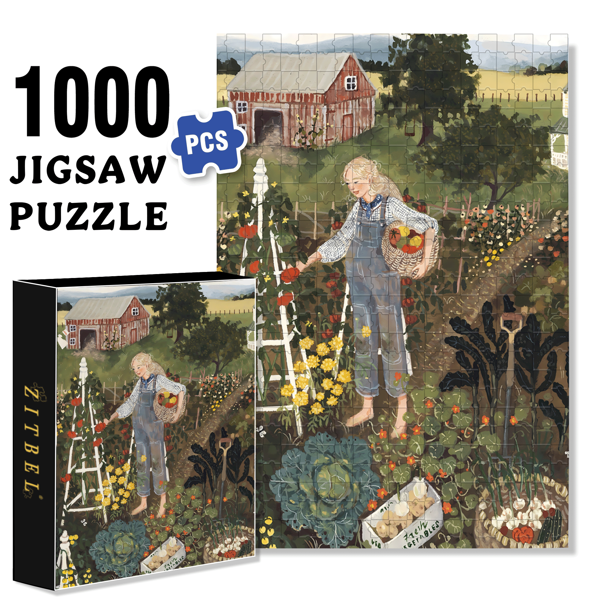 Market Gardner 500pcs/1000pcs Jigsaw Puzzle, Scratch-Resistant, Interactive Family Game & Brain-Boosting DIY Decor, Perfect for Halloween, Christmas & New Year Gifts, Family Puzzle Game