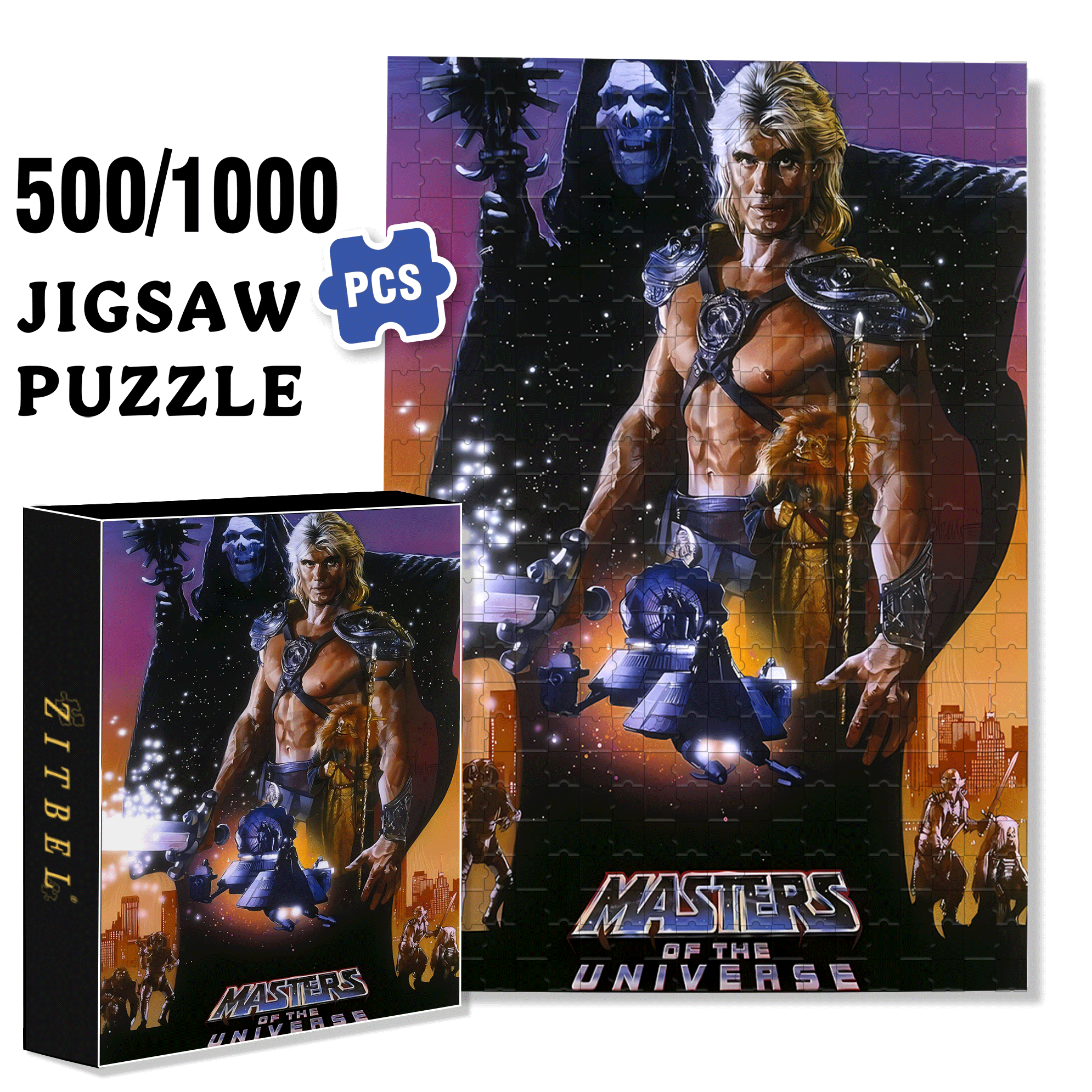 Masters Of The Universe 500pcs/1000pcs Jigsaw Puzzle, Scratch-Resistant, Interactive Family Game & Brain-Boosting DIY Decor, Perfect for Halloween, Christmas & New Year Gifts, Family Puzzle Game