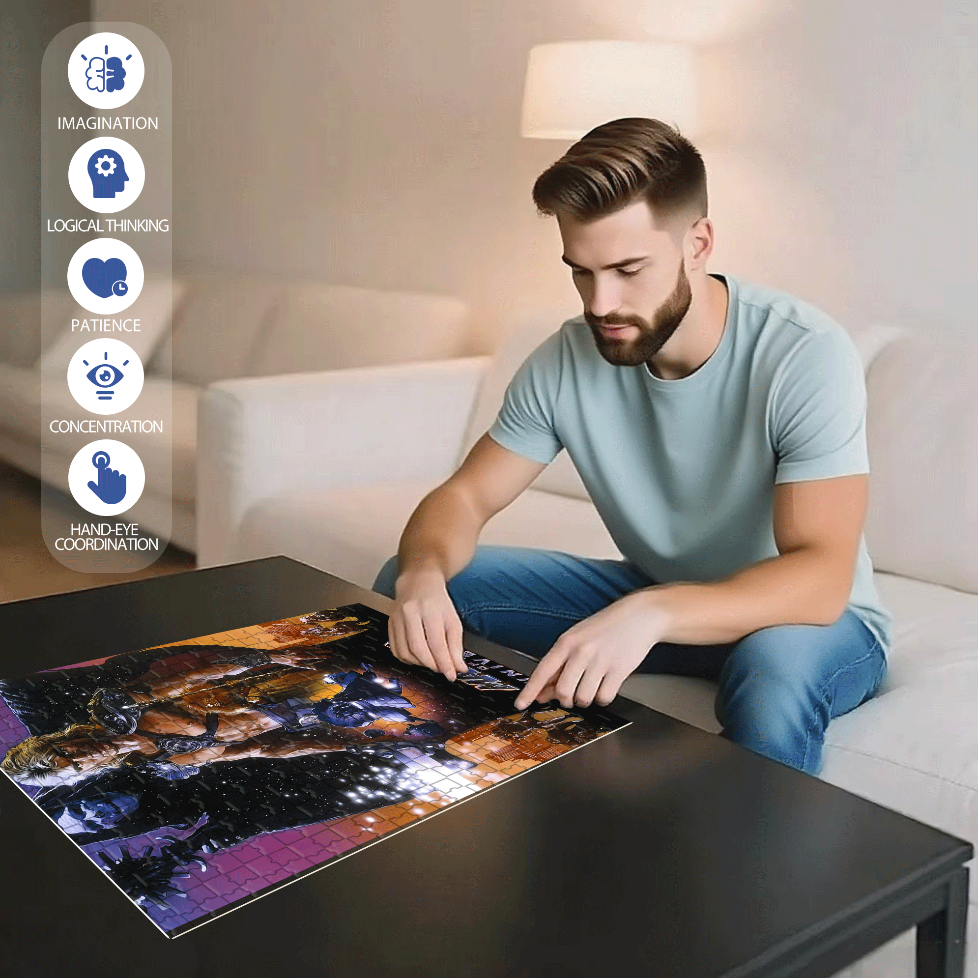 Masters Of The Universe 500pcs/1000pcs Jigsaw Puzzle, Scratch-Resistant, Interactive Family Game & Brain-Boosting DIY Decor, Perfect for Halloween, Christmas & New Year Gifts, Family Puzzle Game
