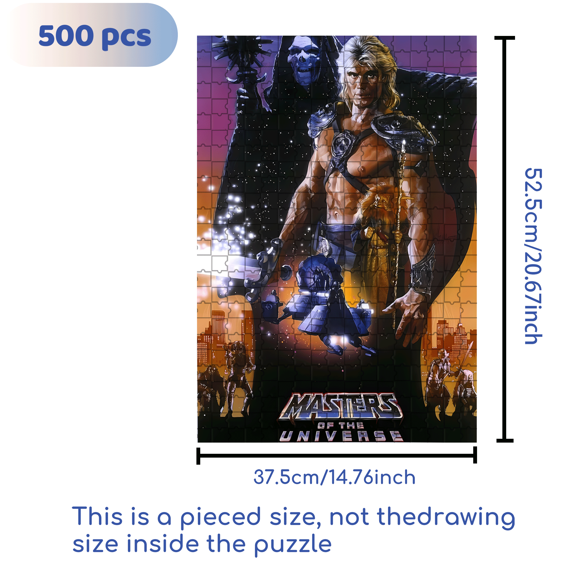 Masters Of The Universe 500pcs/1000pcs Jigsaw Puzzle, Scratch-Resistant, Interactive Family Game & Brain-Boosting DIY Decor, Perfect for Halloween, Christmas & New Year Gifts, Family Puzzle Game