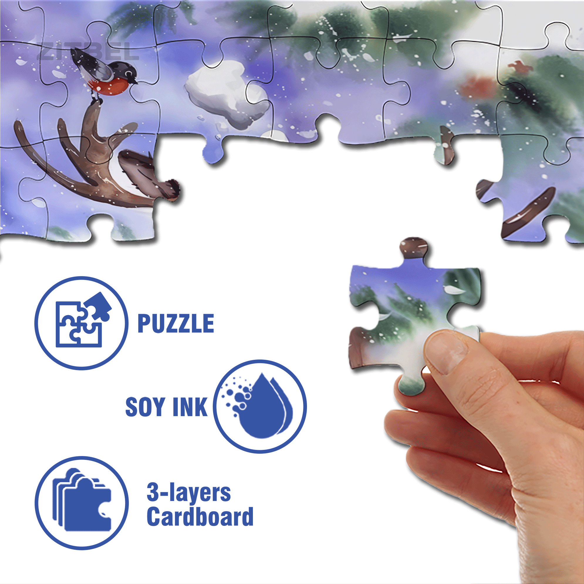 Mischievous Reindeer 500pcs/1000pcs Jigsaw Puzzle, Scratch-Resistant, Interactive Family Game & Brain-Boosting DIY Decor, Perfect for Halloween, Christmas & New Year Gifts, Family Puzzle Game