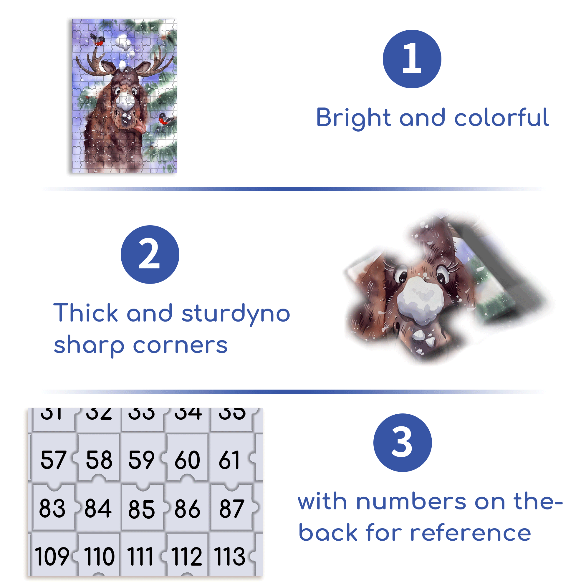 Mischievous Reindeer 500pcs/1000pcs Jigsaw Puzzle, Scratch-Resistant, Interactive Family Game & Brain-Boosting DIY Decor, Perfect for Halloween, Christmas & New Year Gifts, Family Puzzle Game