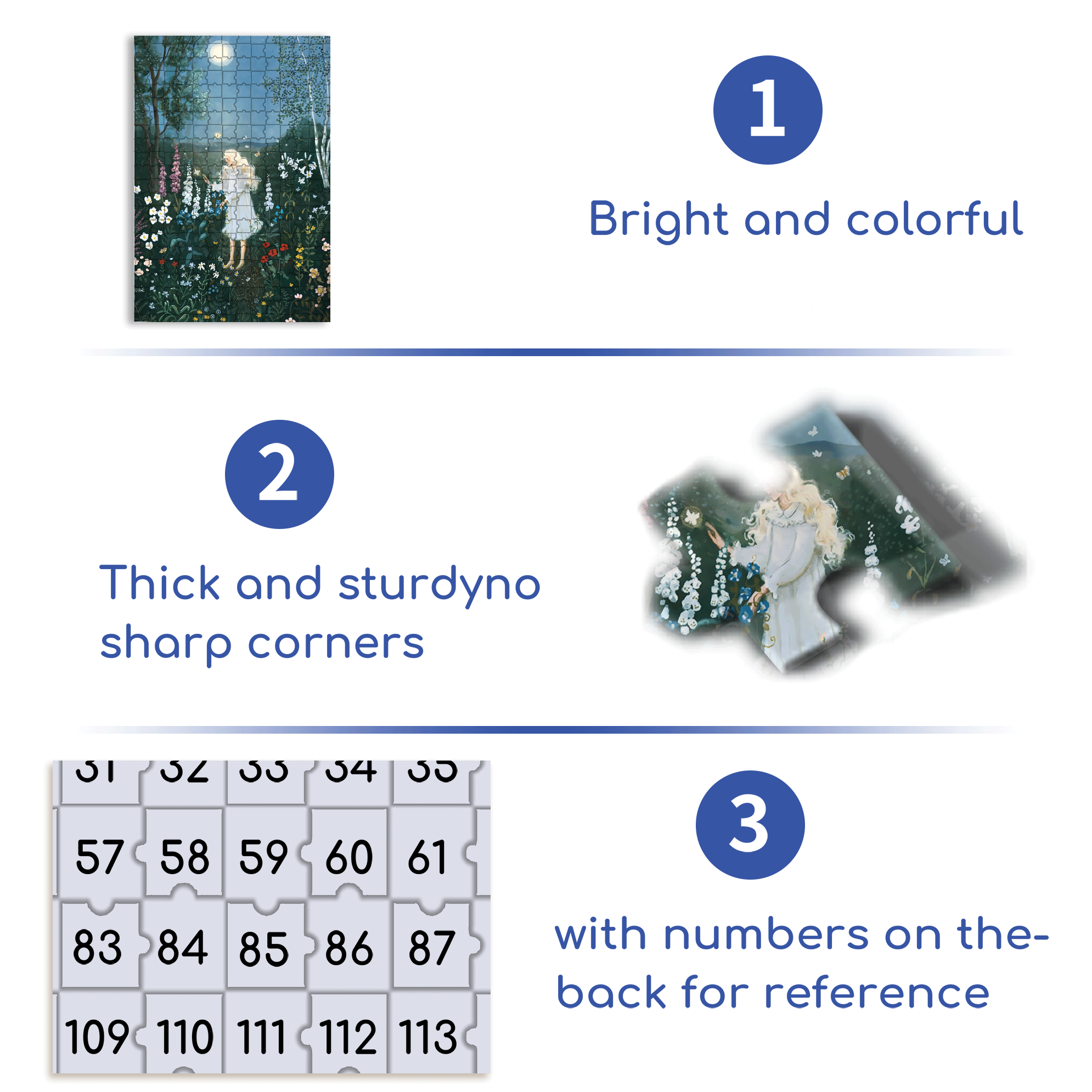 Moon Garden 500pcs/1000pcs Jigsaw Puzzle, Scratch-Resistant, Interactive Family Game & Brain-Boosting DIY Decor, Perfect for Halloween, Christmas & New Year Gifts, Family Puzzle Game