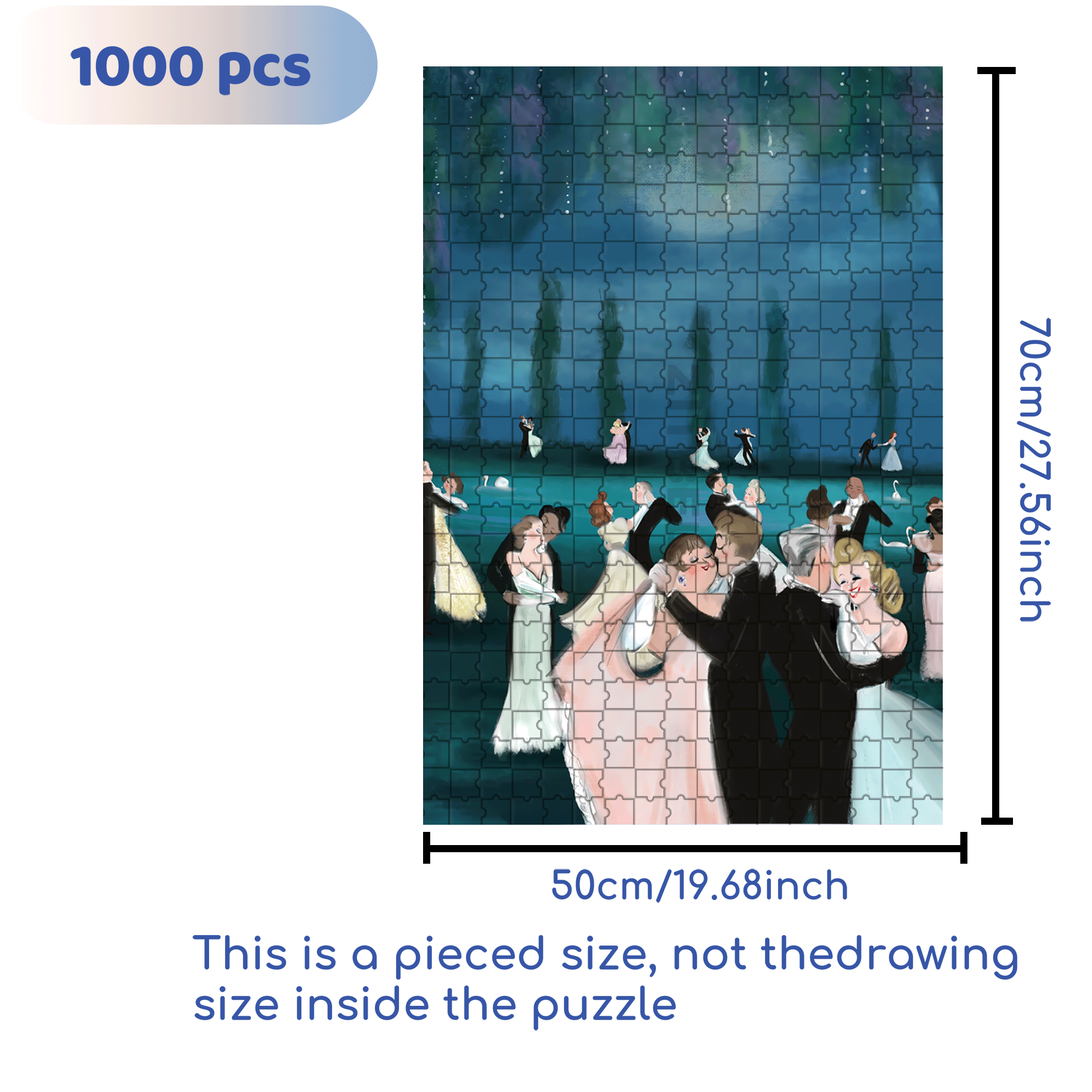 Moonlit Dance 500pcs/1000pcs Jigsaw Puzzle, Scratch-Resistant, Interactive Family Game & Brain-Boosting DIY Decor, Perfect for Halloween, Christmas & New Year Gifts, Family Puzzle Game