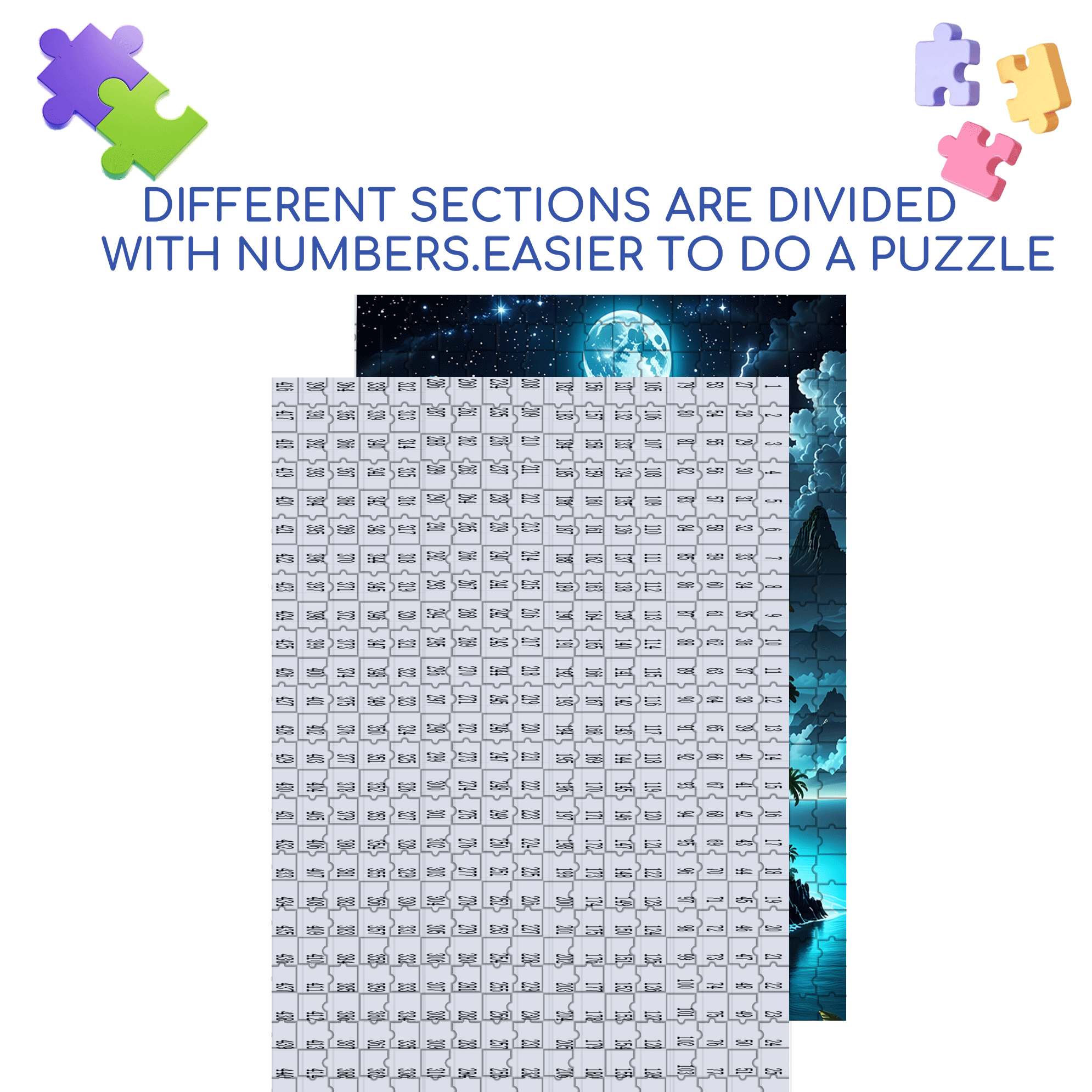 Moonlit Island 500pcs/1000pcs Jigsaw Puzzle, Scratch-Resistant, Interactive Family Game & Brain-Boosting DIY Decor, Perfect for Halloween, Christmas & New Year Gifts, Family Puzzle Game