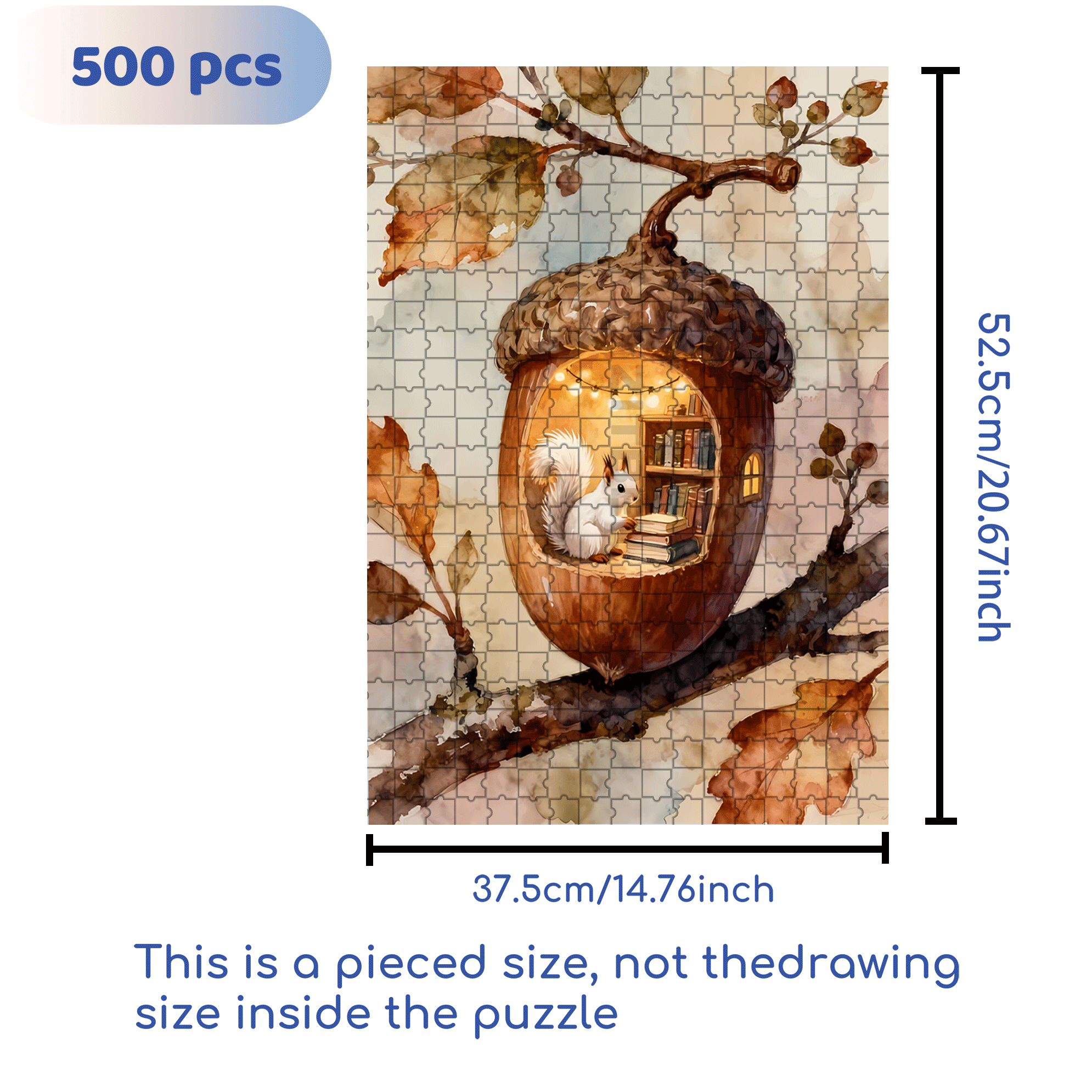 My Favorite Pine Cone 500pcs/1000pcs Jigsaw Puzzle, Scratch-Resistant, Interactive Family Game & Brain-Boosting DIY Decor, Perfect for Halloween, Christmas & New Year Gifts, Family Puzzle Game