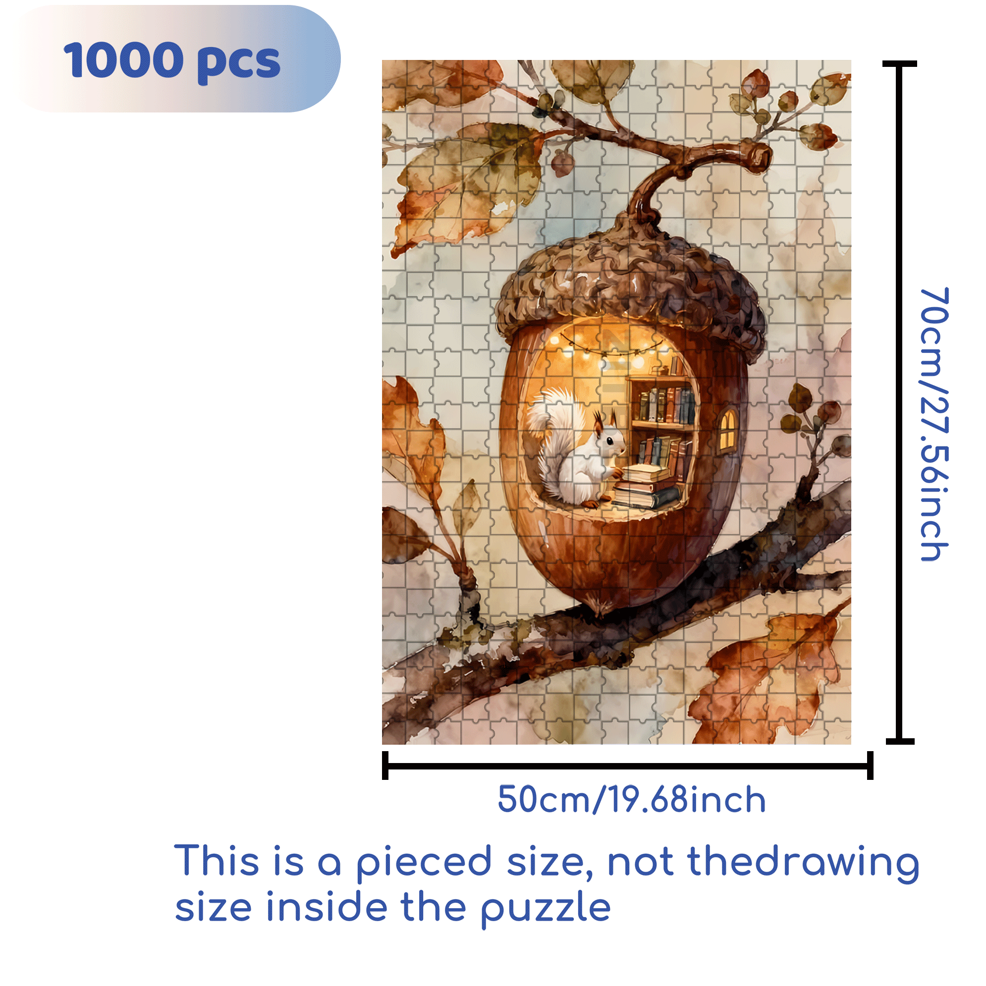 My Favorite Pine Cone 500pcs/1000pcs Jigsaw Puzzle, Scratch-Resistant, Interactive Family Game & Brain-Boosting DIY Decor, Perfect for Halloween, Christmas & New Year Gifts, Family Puzzle Game