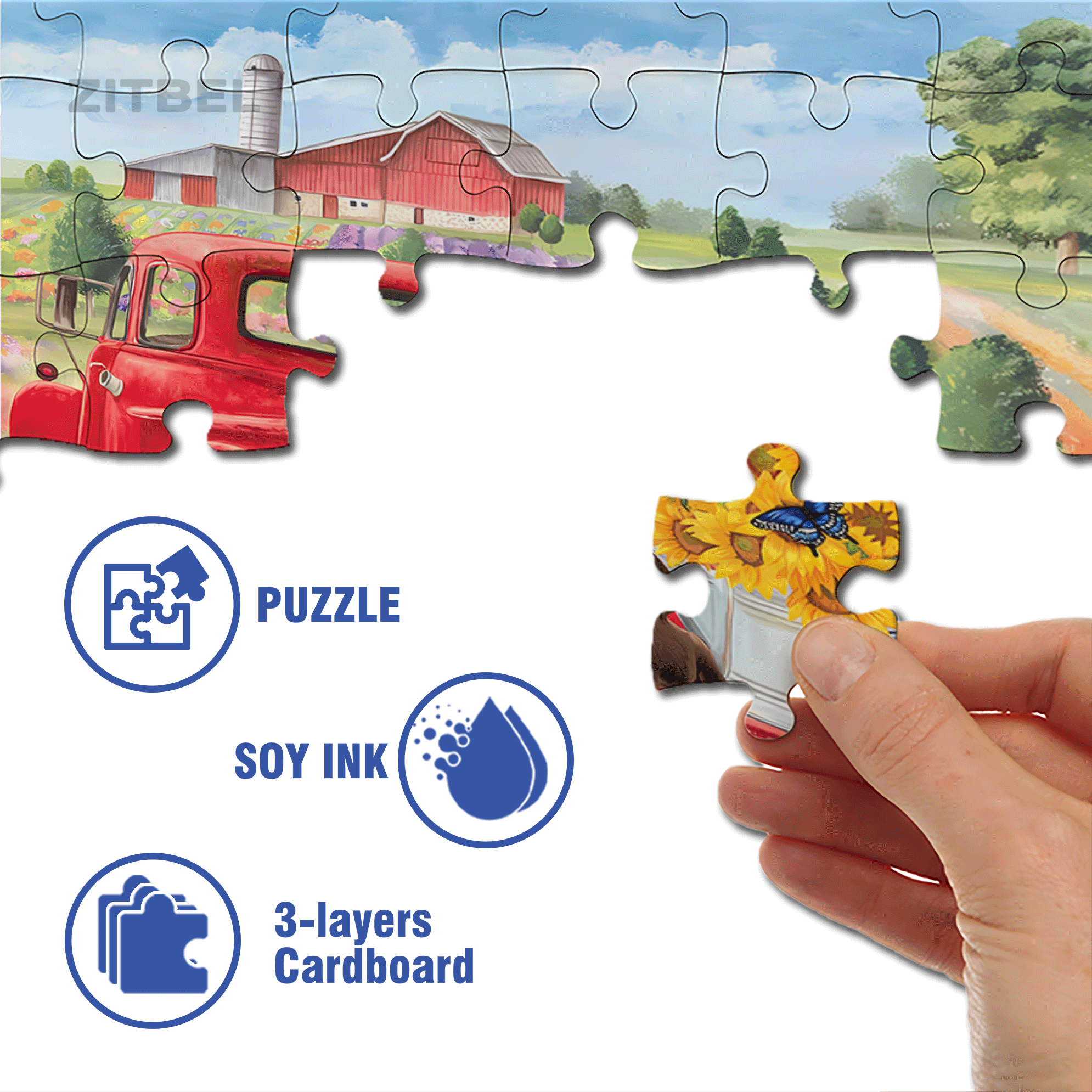 Outdoor Spring Day Puppies For Spring 500pcs/1000pcs Jigsaw Puzzle, Scratch-Resistant, Interactive Family Game & Brain-Boosting DIY Decor, Perfect for Halloween, Christmas & New Year Gifts, Family Puzzle Game
