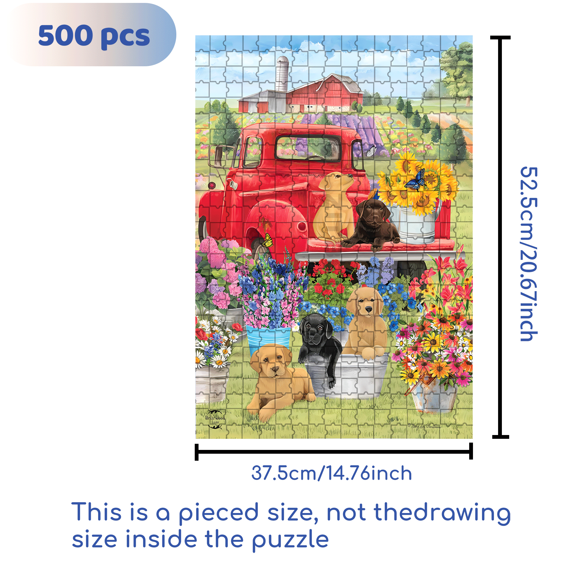Outdoor Spring Day Puppies For Spring 500pcs/1000pcs Jigsaw Puzzle, Scratch-Resistant, Interactive Family Game & Brain-Boosting DIY Decor, Perfect for Halloween, Christmas & New Year Gifts, Family Puzzle Game