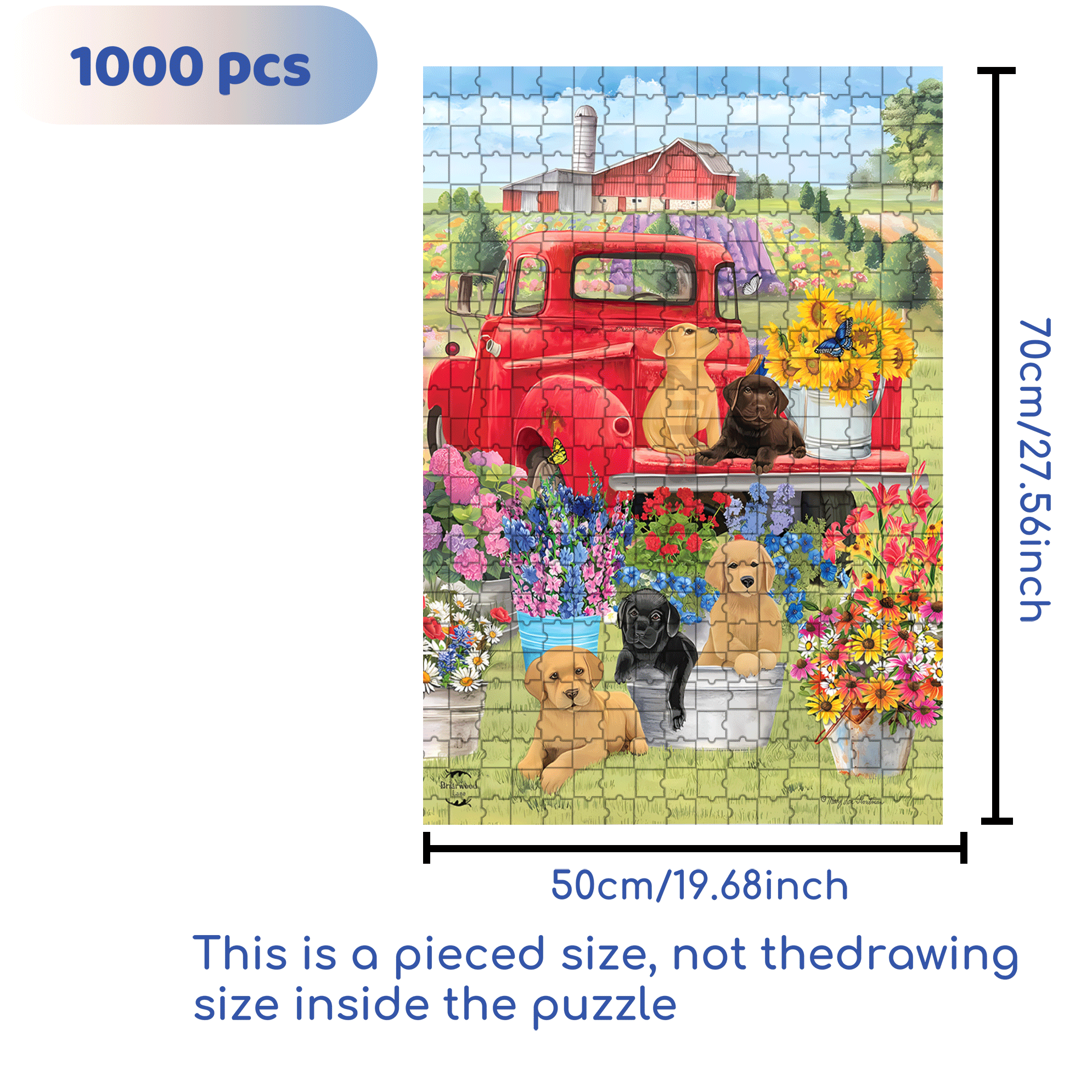 Outdoor Spring Day Puppies For Spring 500pcs/1000pcs Jigsaw Puzzle, Scratch-Resistant, Interactive Family Game & Brain-Boosting DIY Decor, Perfect for Halloween, Christmas & New Year Gifts, Family Puzzle Game