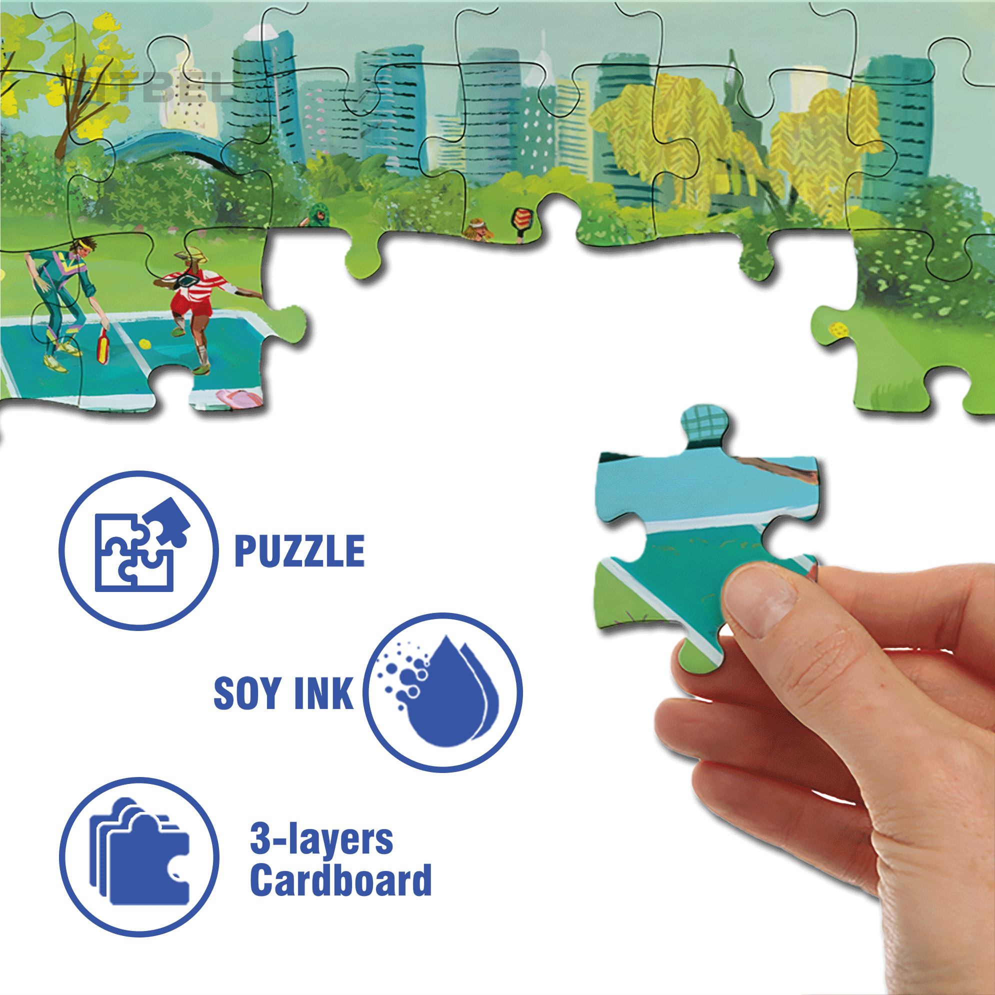 Pickleball 500pcs/1000pcs Jigsaw Puzzle, Scratch-Resistant, Interactive Family Game & Brain-Boosting DIY Decor, Perfect for Halloween, Christmas & New Year Gifts, Family Puzzle Game
