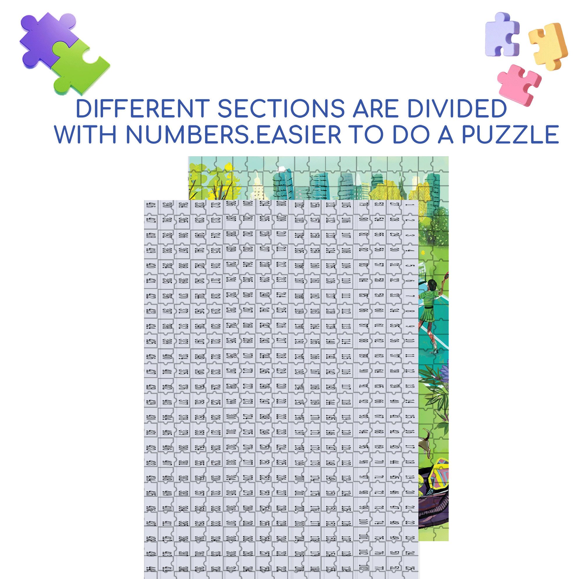 Pickleball 500pcs/1000pcs Jigsaw Puzzle, Scratch-Resistant, Interactive Family Game & Brain-Boosting DIY Decor, Perfect for Halloween, Christmas & New Year Gifts, Family Puzzle Game