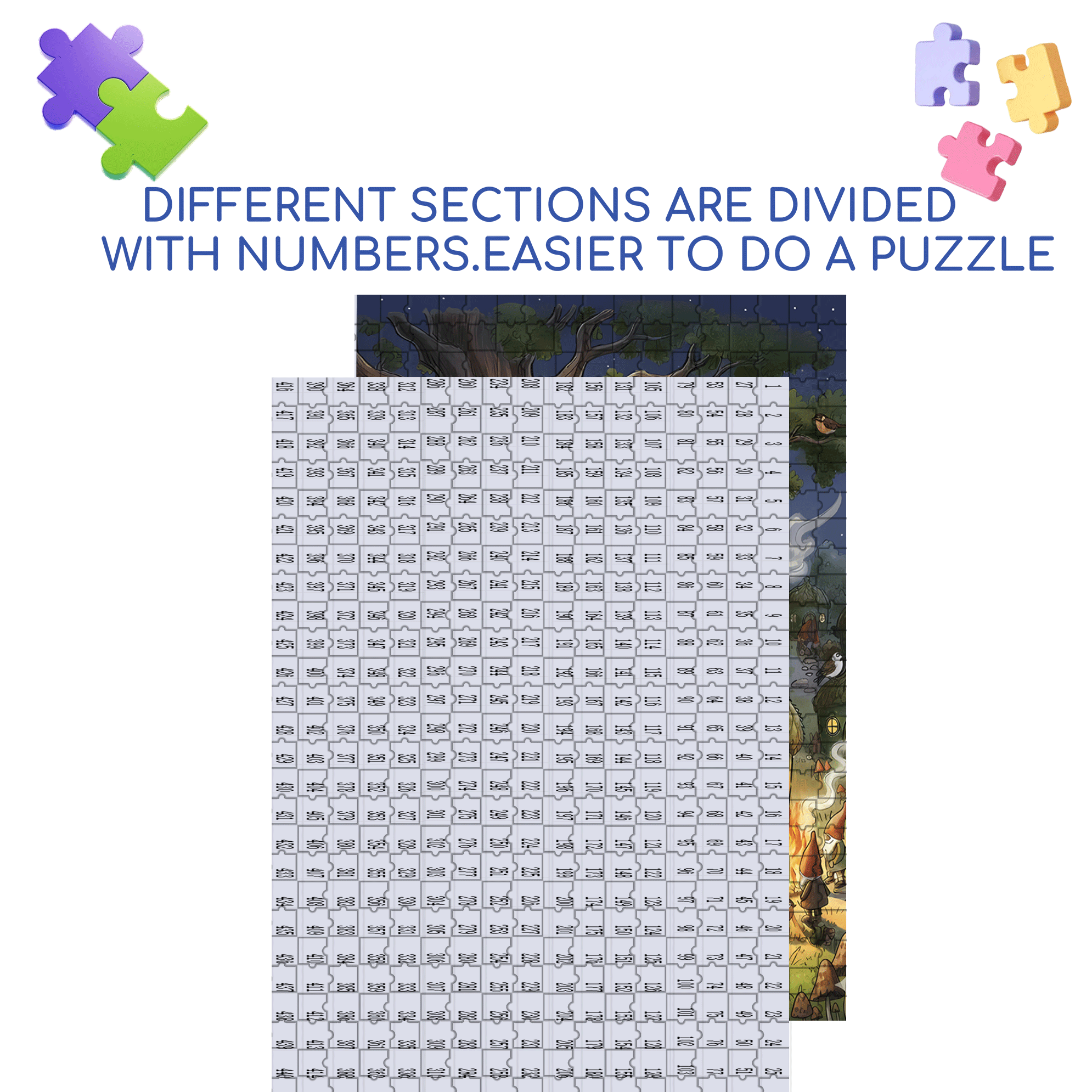 Pinecone Village 500pcs/1000pcs Jigsaw Puzzle, Scratch-Resistant, Interactive Family Game & Brain-Boosting DIY Decor, Perfect for Halloween, Christmas & New Year Gifts, Family Puzzle Game