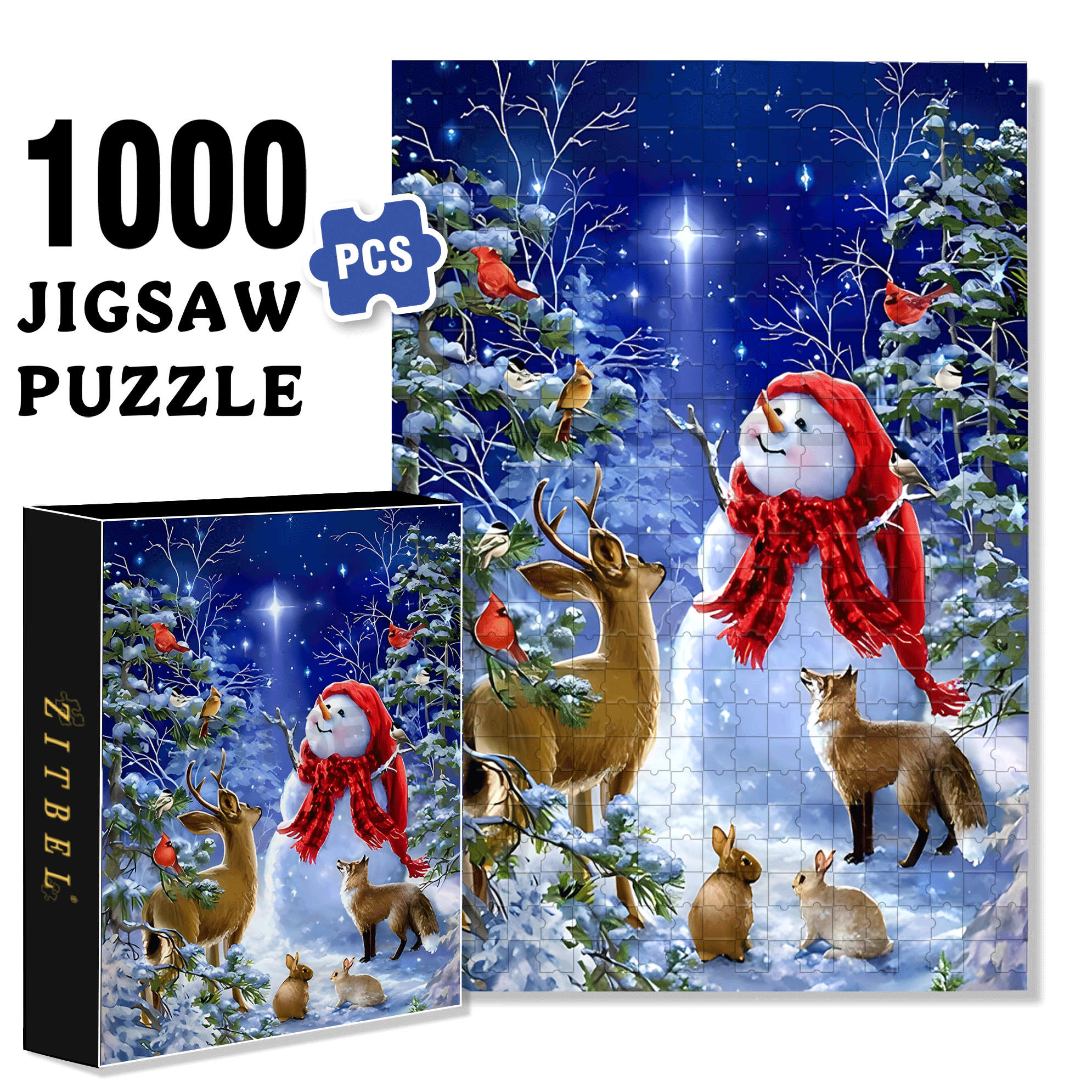 Polaris 500pcs/1000pcs Jigsaw Puzzle, Scratch-Resistant, Interactive Family Game & Brain-Boosting DIY Decor, Perfect for Halloween, Christmas & New Year Gifts, Family Puzzle Game