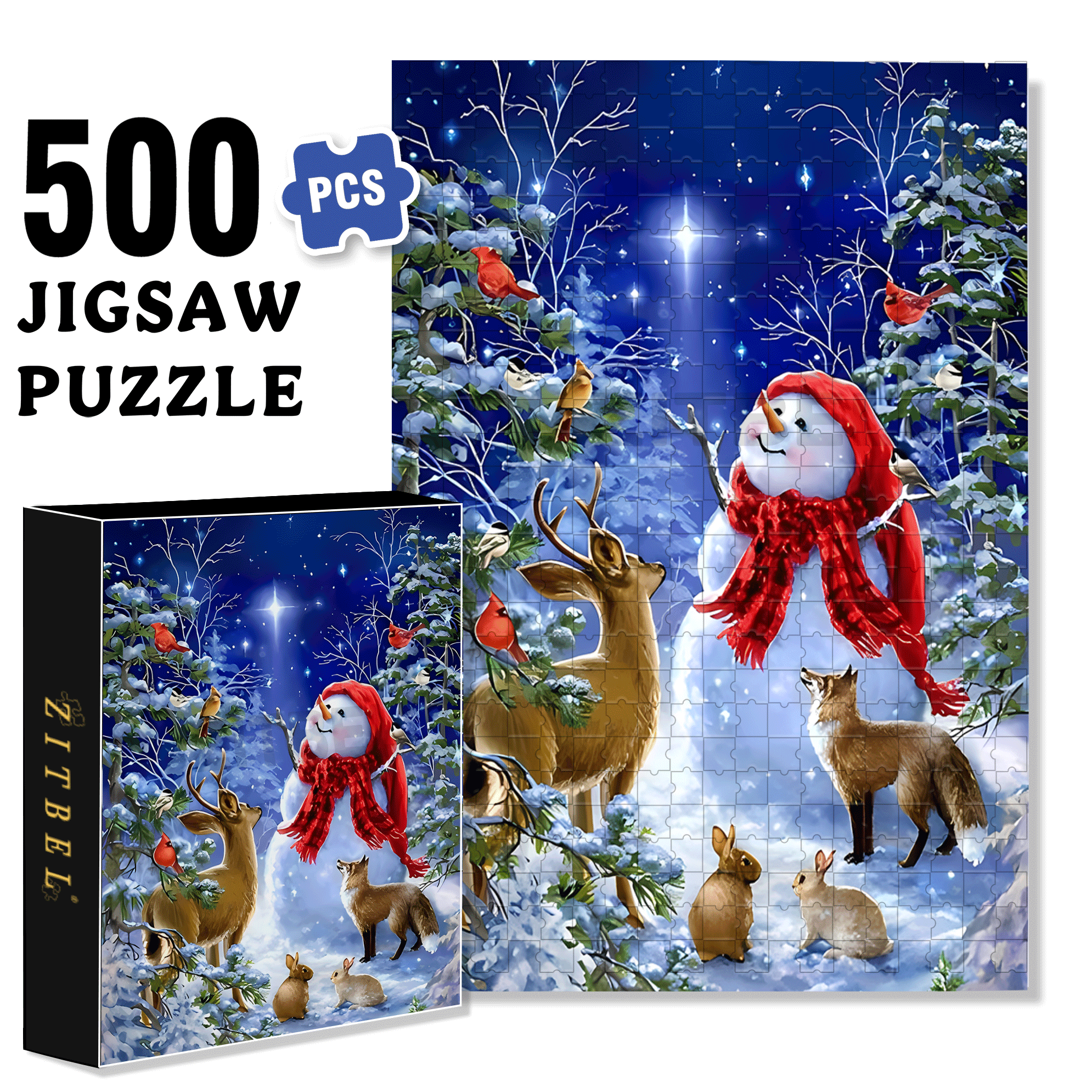Polaris 500pcs/1000pcs Jigsaw Puzzle, Scratch-Resistant, Interactive Family Game & Brain-Boosting DIY Decor, Perfect for Halloween, Christmas & New Year Gifts, Family Puzzle Game