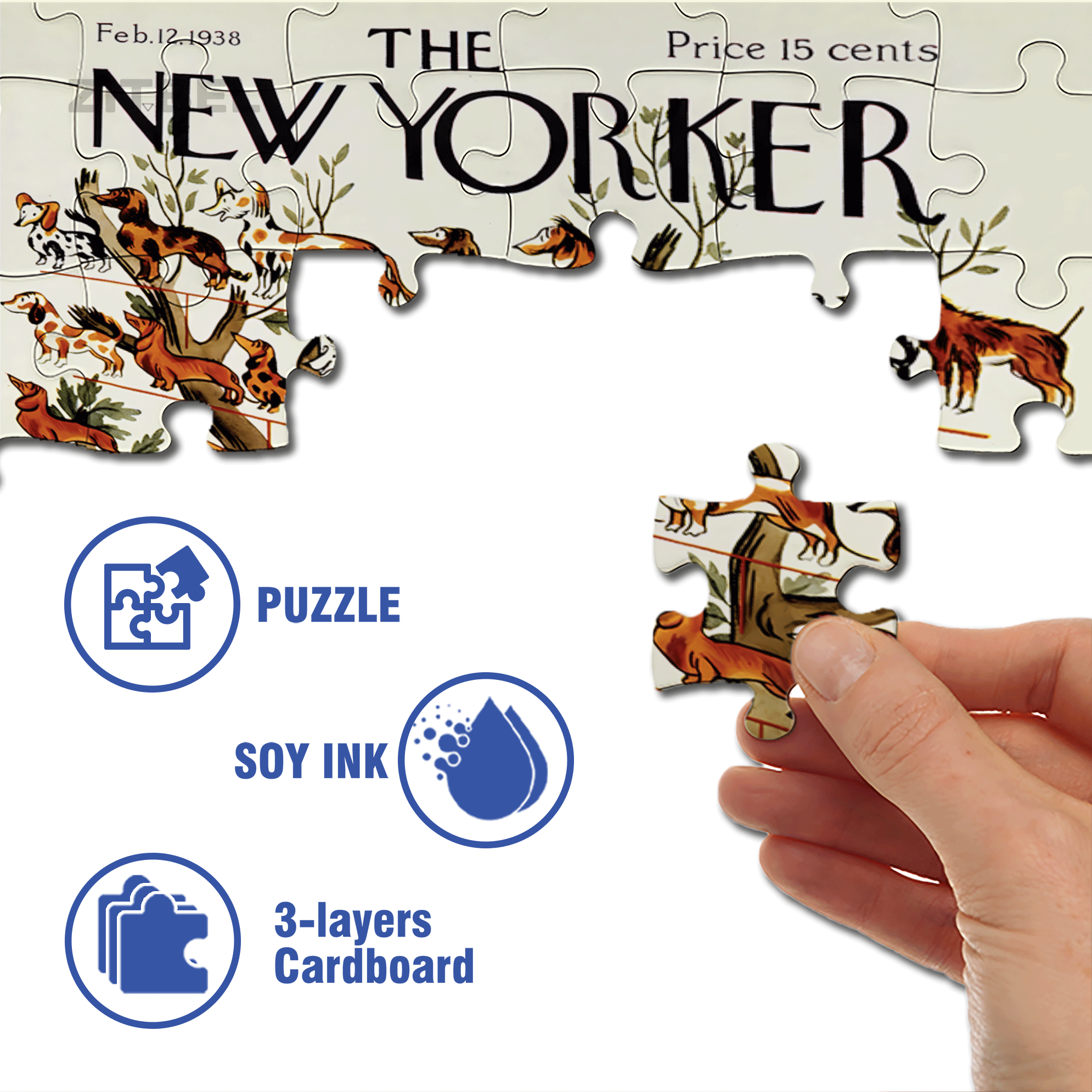 Purebred Mutts 500pcs/1000pcs Jigsaw Puzzle, Scratch-Resistant, Interactive Family Game & Brain-Boosting DIY Decor, Perfect for Halloween, Christmas & New Year Gifts, Family Puzzle Game
