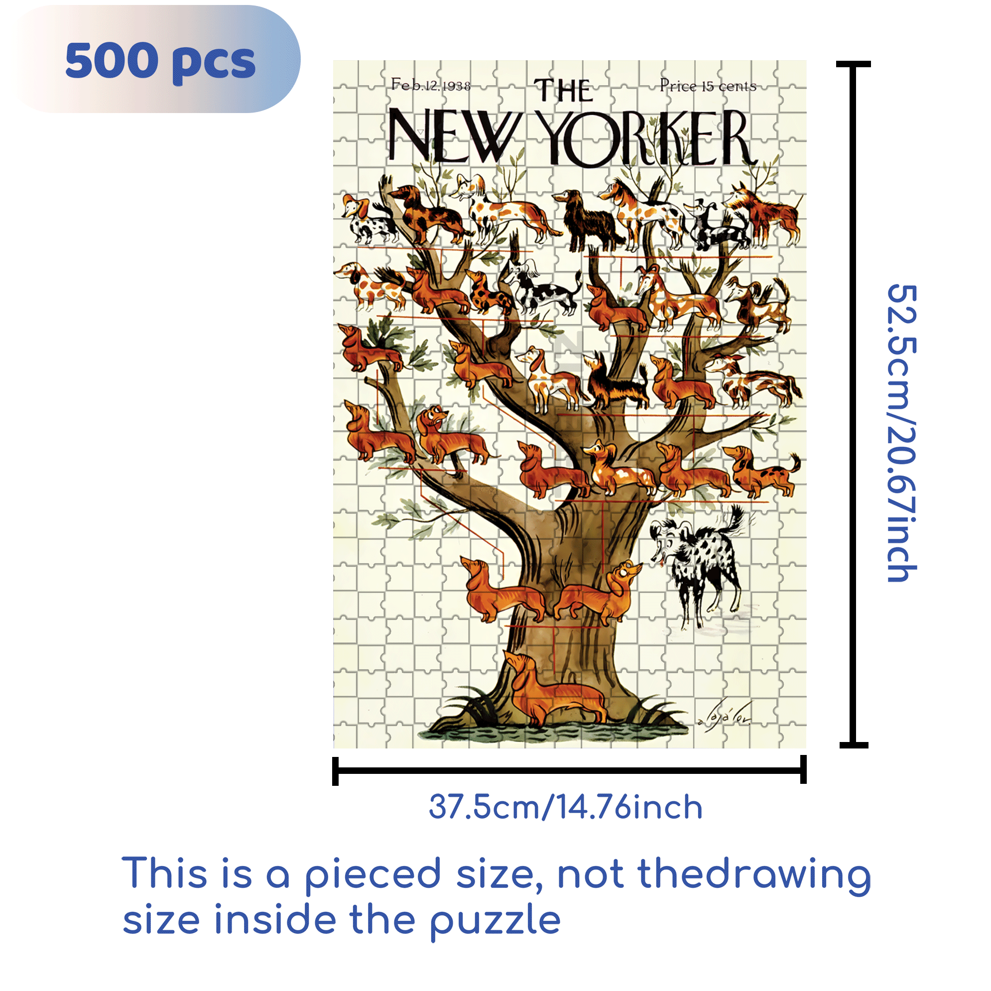 Purebred Mutts 500pcs/1000pcs Jigsaw Puzzle, Scratch-Resistant, Interactive Family Game & Brain-Boosting DIY Decor, Perfect for Halloween, Christmas & New Year Gifts, Family Puzzle Game