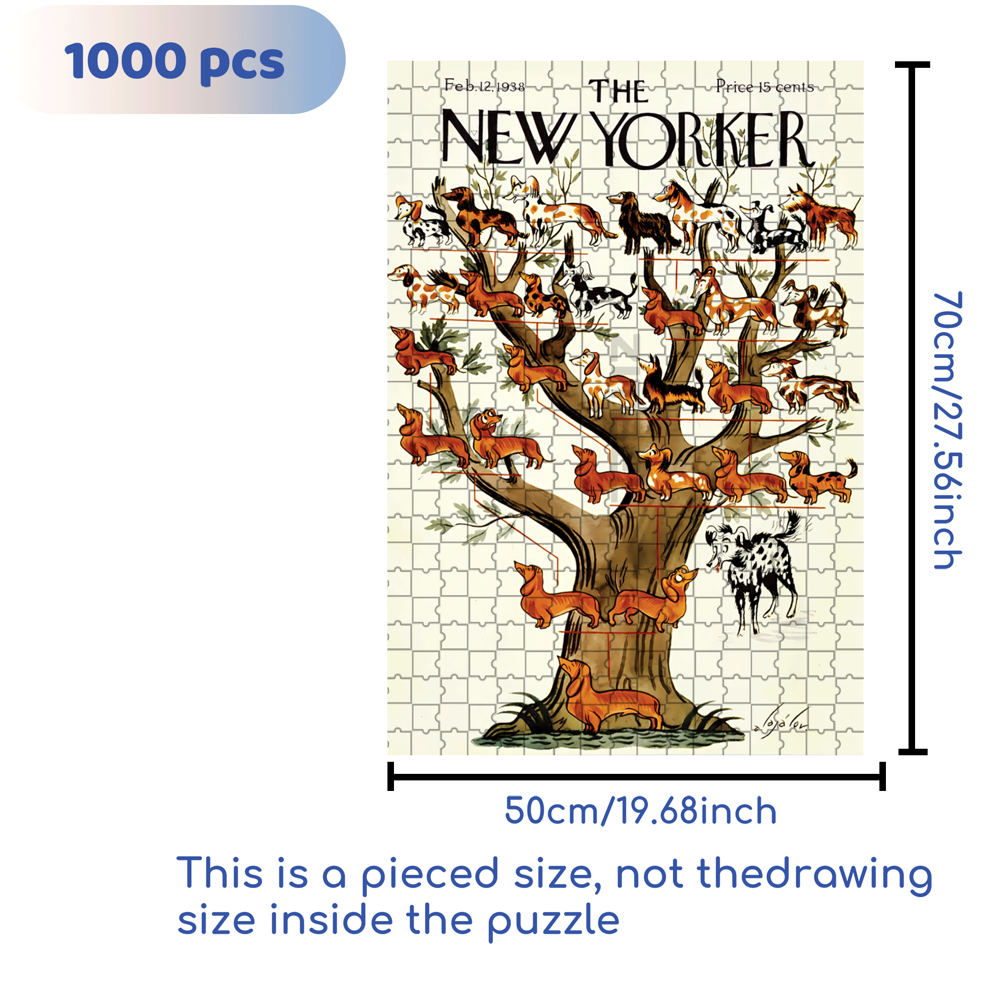 Purebred Mutts 500pcs/1000pcs Jigsaw Puzzle, Scratch-Resistant, Interactive Family Game & Brain-Boosting DIY Decor, Perfect for Halloween, Christmas & New Year Gifts, Family Puzzle Game