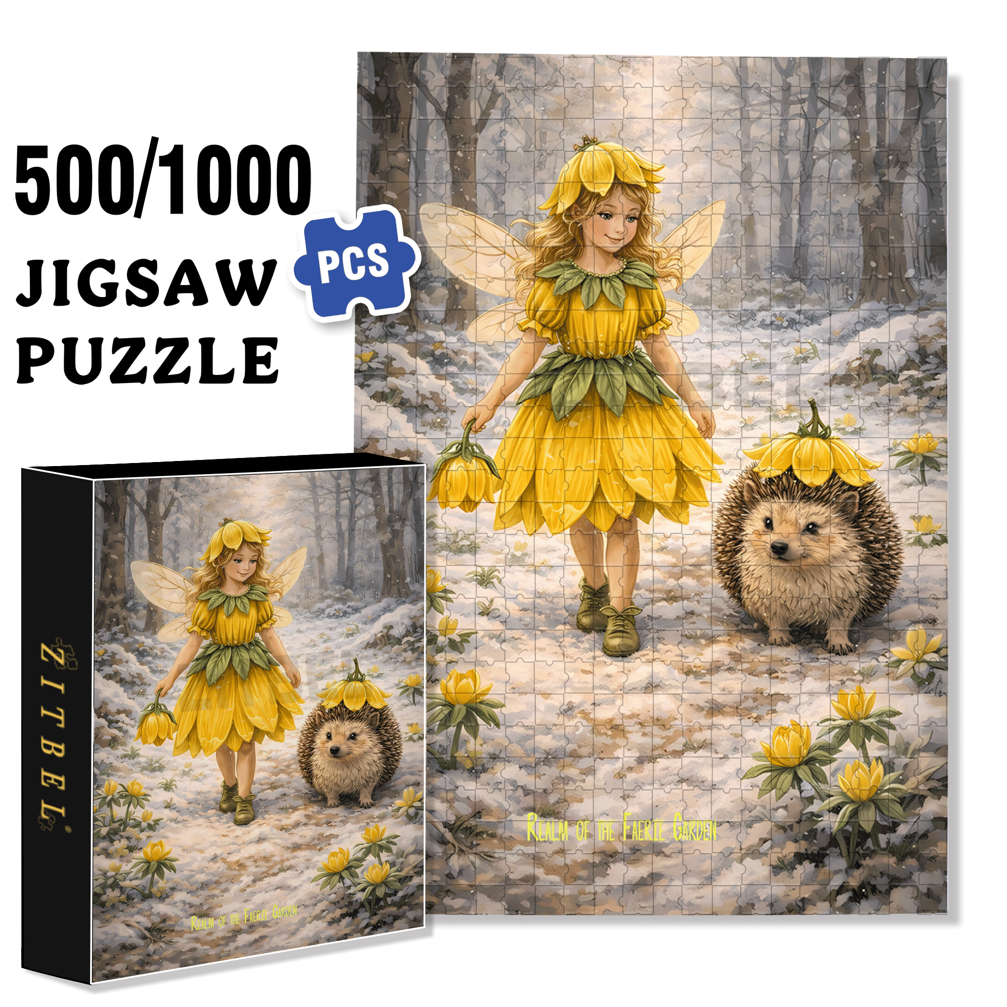Realm Of The Faerie Garden 500pcs/1000pcs Jigsaw Puzzle, Scratch-Resistant, Interactive Family Game & Brain-Boosting DIY Decor, Perfect for Halloween, Christmas & New Year Gifts, Family Puzzle Game