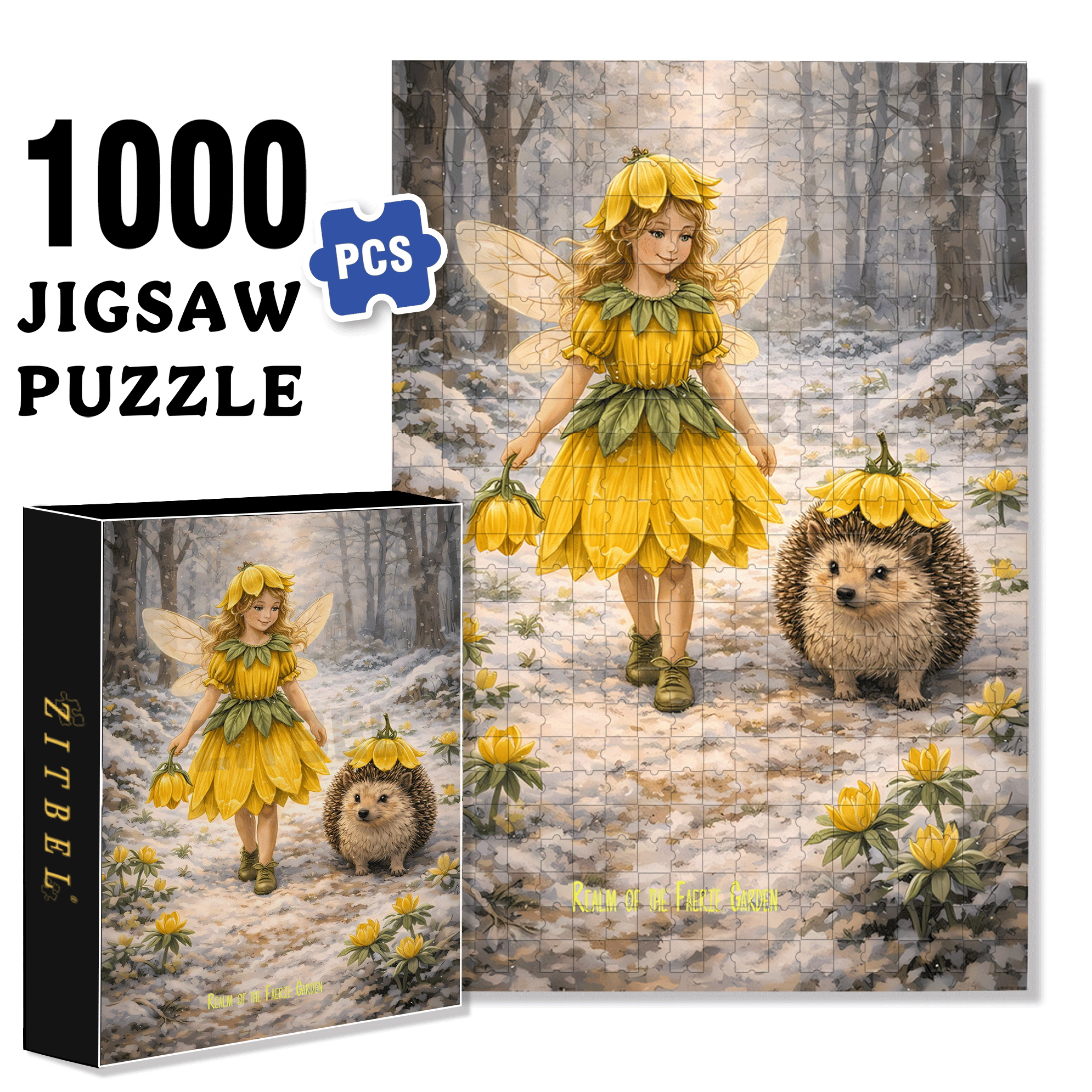 Realm Of The Faerie Garden 500pcs/1000pcs Jigsaw Puzzle, Scratch-Resistant, Interactive Family Game & Brain-Boosting DIY Decor, Perfect for Halloween, Christmas & New Year Gifts, Family Puzzle Game