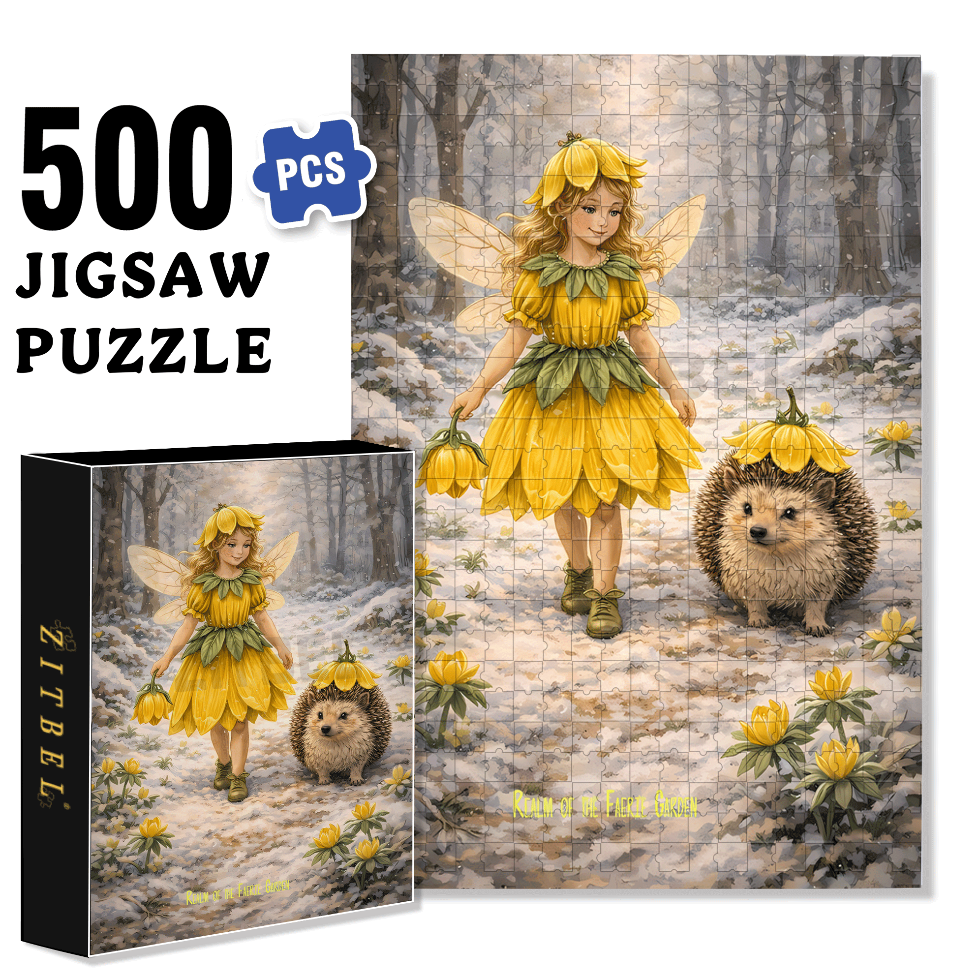 Realm Of The Faerie Garden 500pcs/1000pcs Jigsaw Puzzle, Scratch-Resistant, Interactive Family Game & Brain-Boosting DIY Decor, Perfect for Halloween, Christmas & New Year Gifts, Family Puzzle Game
