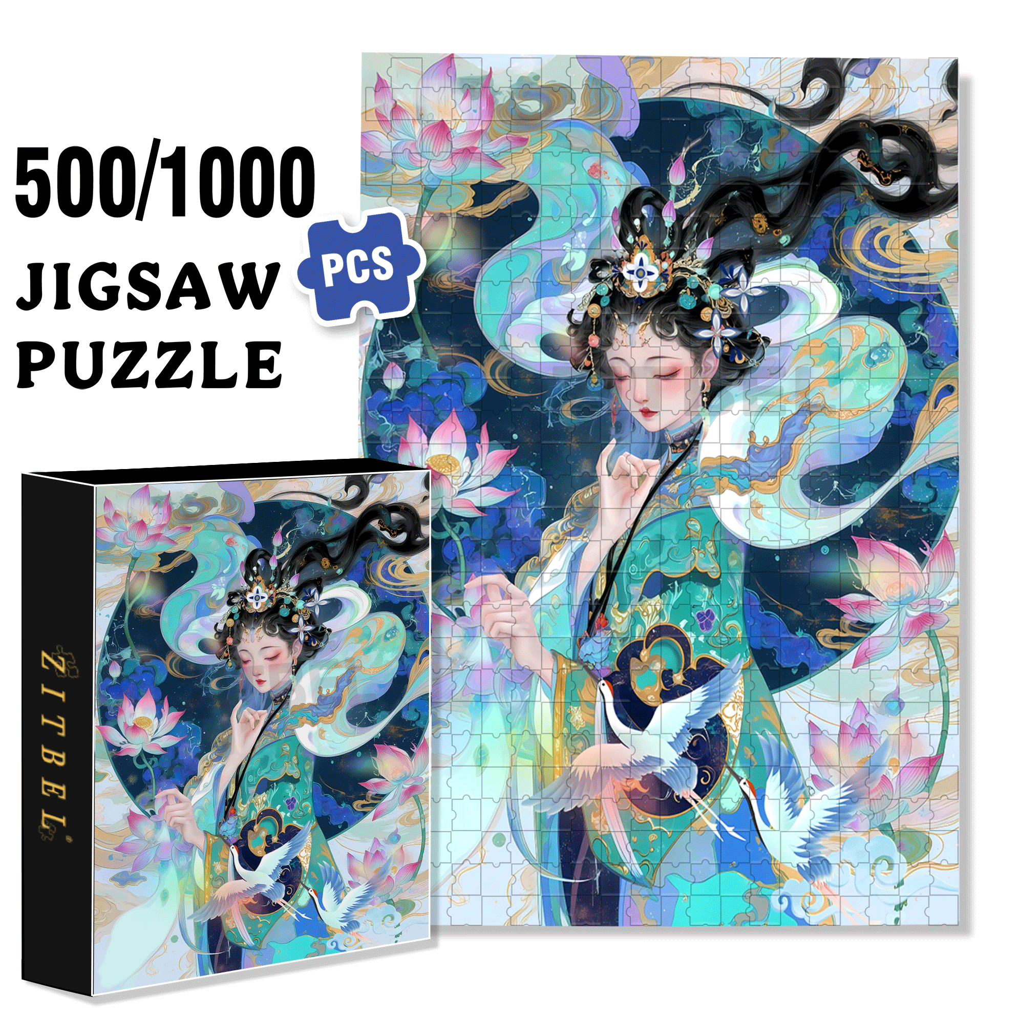 Rise To All Things 500pcs/1000pcs Jigsaw Puzzle, Scratch-Resistant, Interactive Family Game & Brain-Boosting DIY Decor, Perfect for Halloween, Christmas & New Year Gifts, Family Puzzle Game