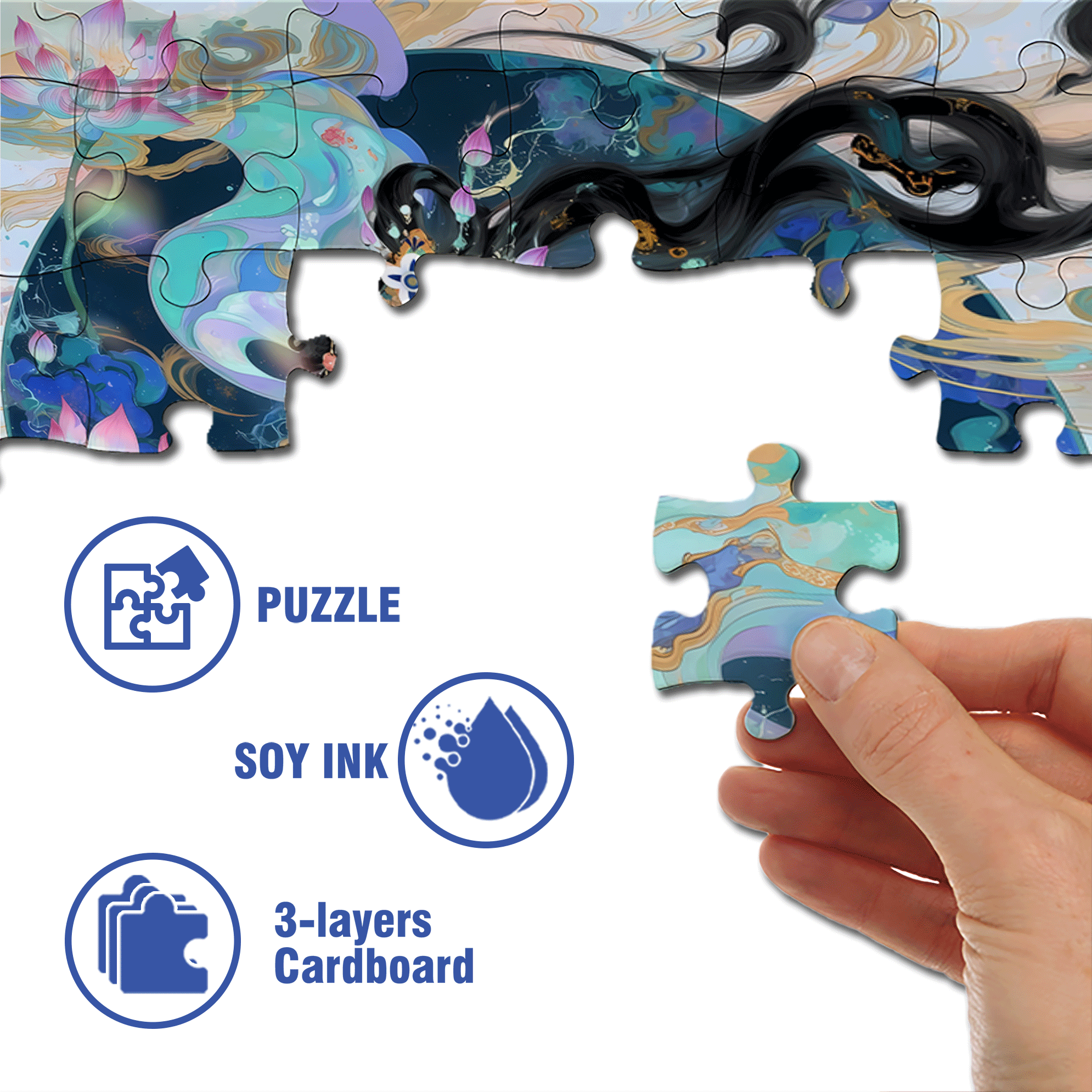 Rise To All Things 500pcs/1000pcs Jigsaw Puzzle, Scratch-Resistant, Interactive Family Game & Brain-Boosting DIY Decor, Perfect for Halloween, Christmas & New Year Gifts, Family Puzzle Game