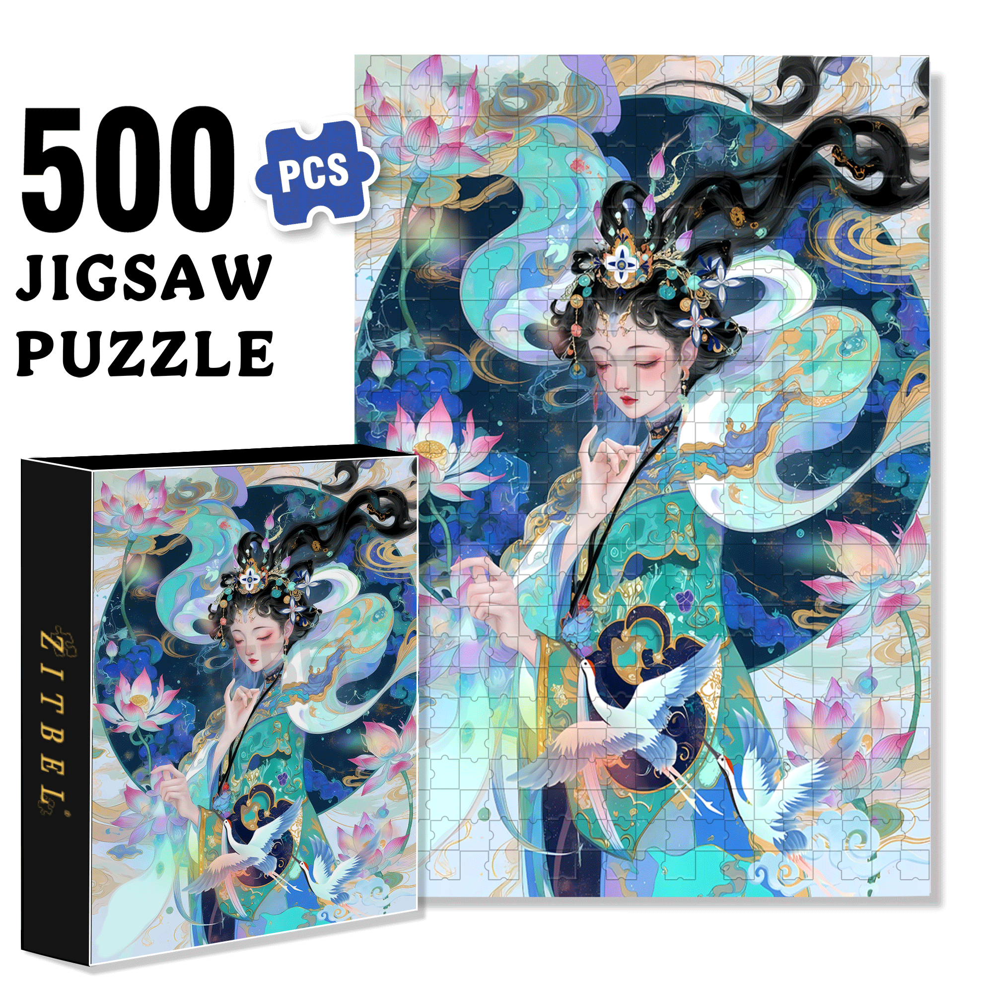 Rise To All Things 500pcs/1000pcs Jigsaw Puzzle, Scratch-Resistant, Interactive Family Game & Brain-Boosting DIY Decor, Perfect for Halloween, Christmas & New Year Gifts, Family Puzzle Game