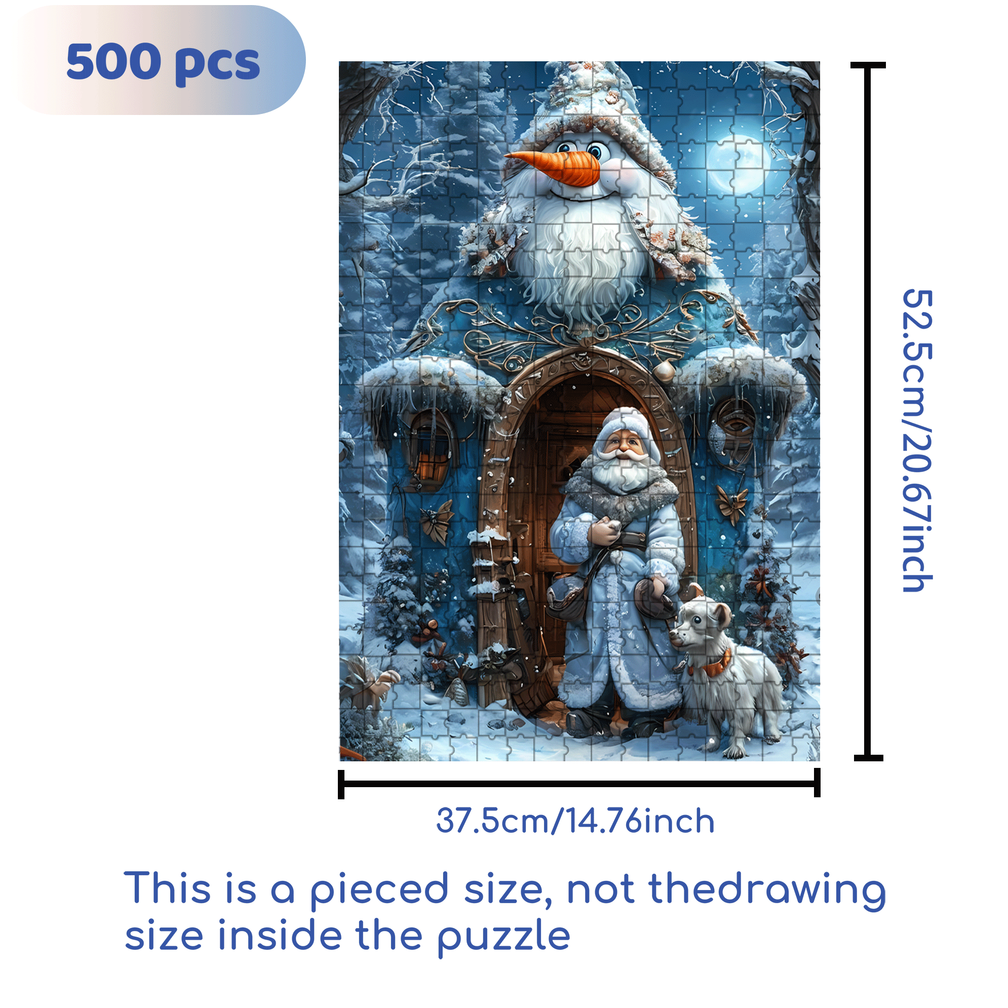 Santa Claus's House 500pcs/1000pcs Jigsaw Puzzle, Scratch-Resistant, Interactive Family Game & Brain-Boosting DIY Decor, Perfect for Halloween, Christmas & New Year Gifts, Family Puzzle Game