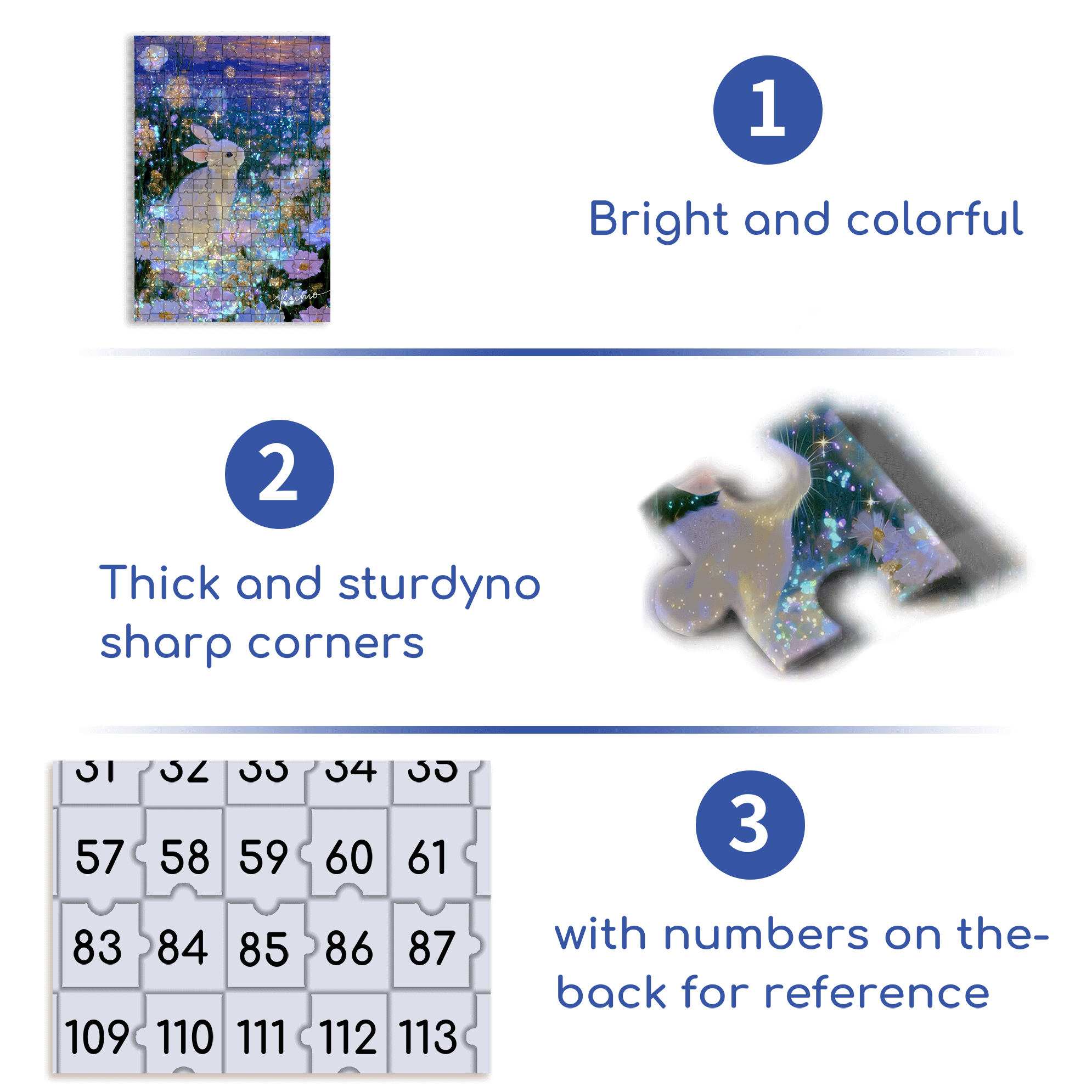Sea of ??Flowers and Moon Rabbit 500pcs/1000pcs Jigsaw Puzzle, Scratch-Resistant, Interactive Family Game & Brain-Boosting DIY Decor, Perfect for Halloween, Christmas & New Year Gifts, Family Puzzle Game