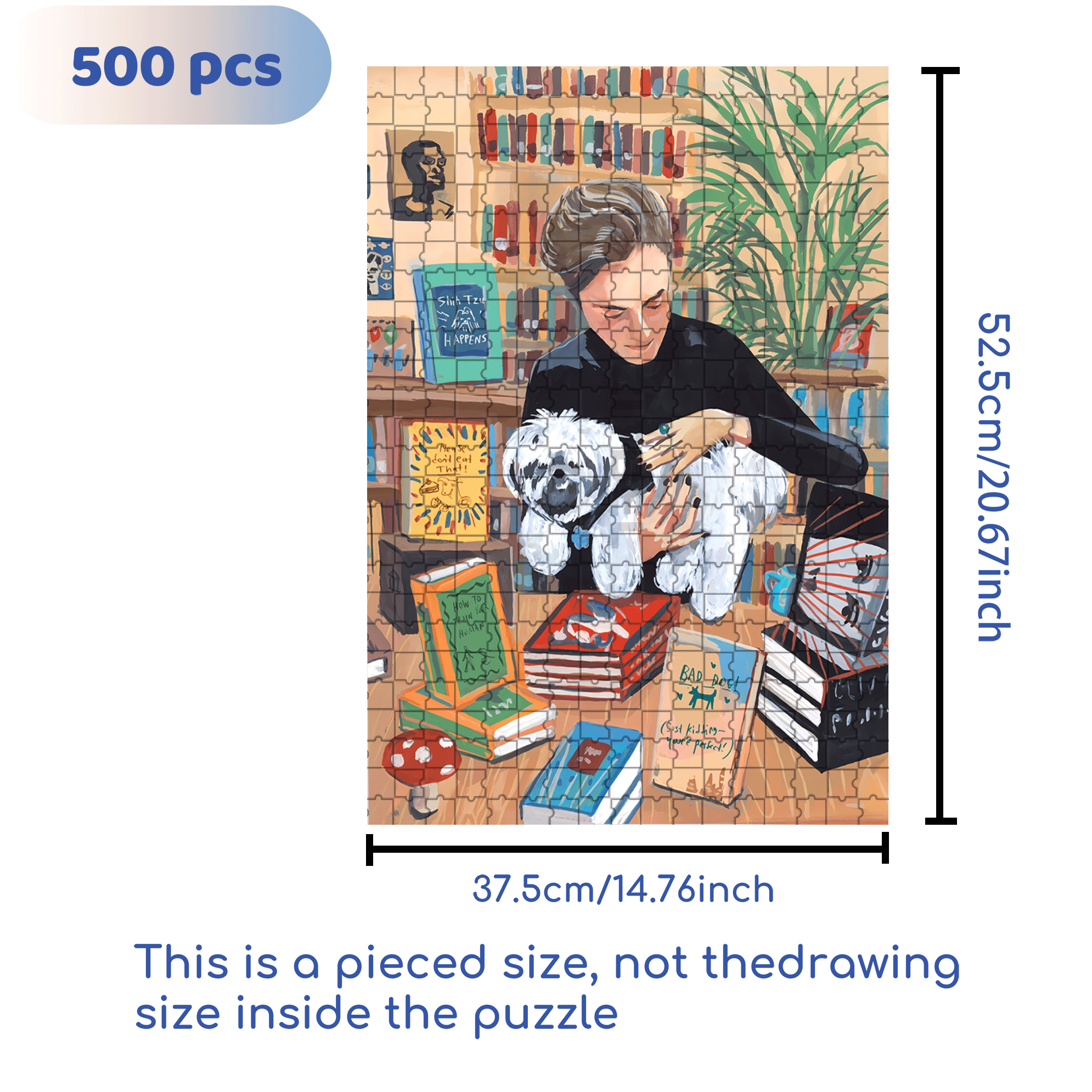 Shih Tzu Happens 500pcs/1000pcs Jigsaw Puzzle, Scratch-Resistant, Interactive Family Game & Brain-Boosting DIY Decor, Perfect for Halloween, Christmas & New Year Gifts, Family Puzzle Game