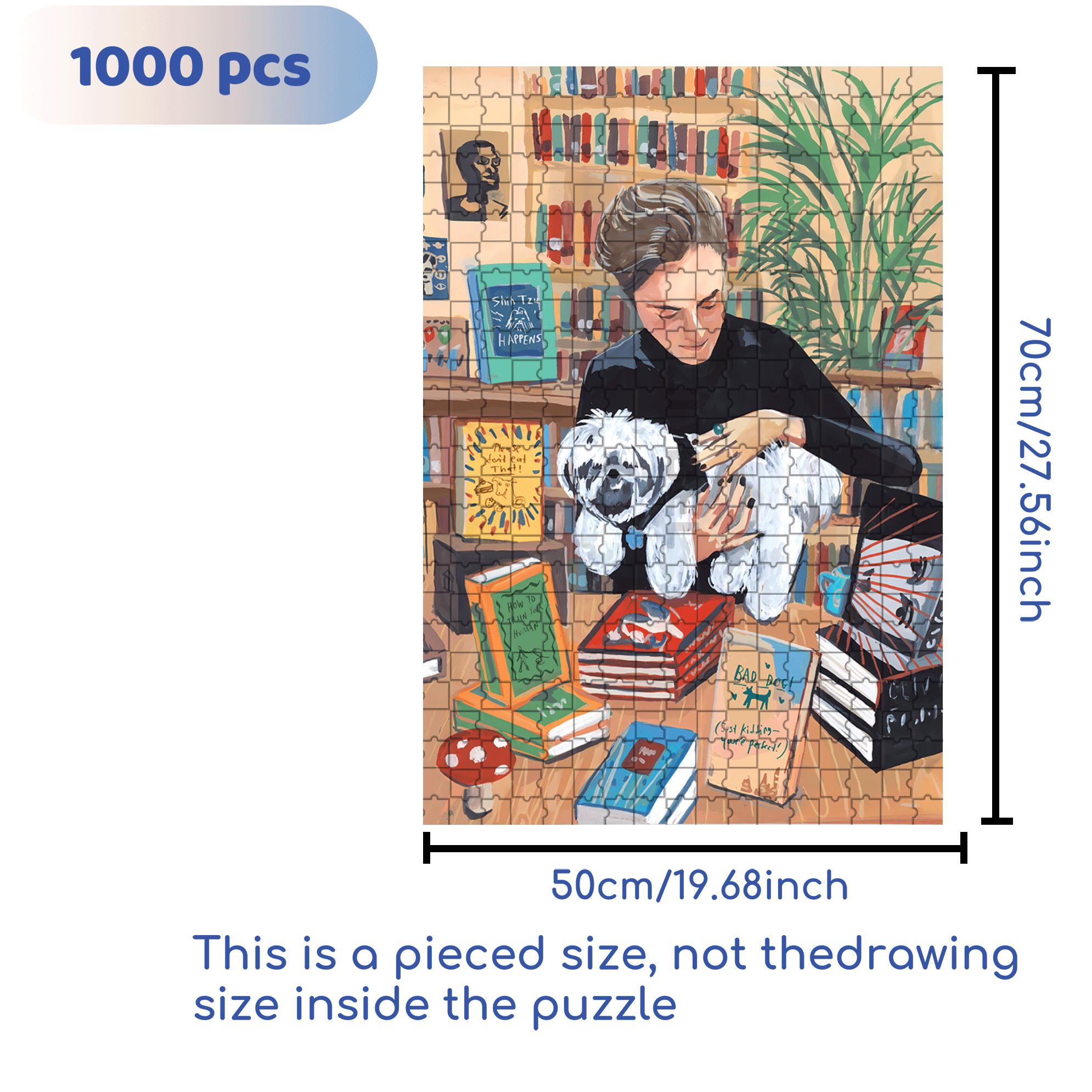 Shih Tzu Happens 500pcs/1000pcs Jigsaw Puzzle, Scratch-Resistant, Interactive Family Game & Brain-Boosting DIY Decor, Perfect for Halloween, Christmas & New Year Gifts, Family Puzzle Game