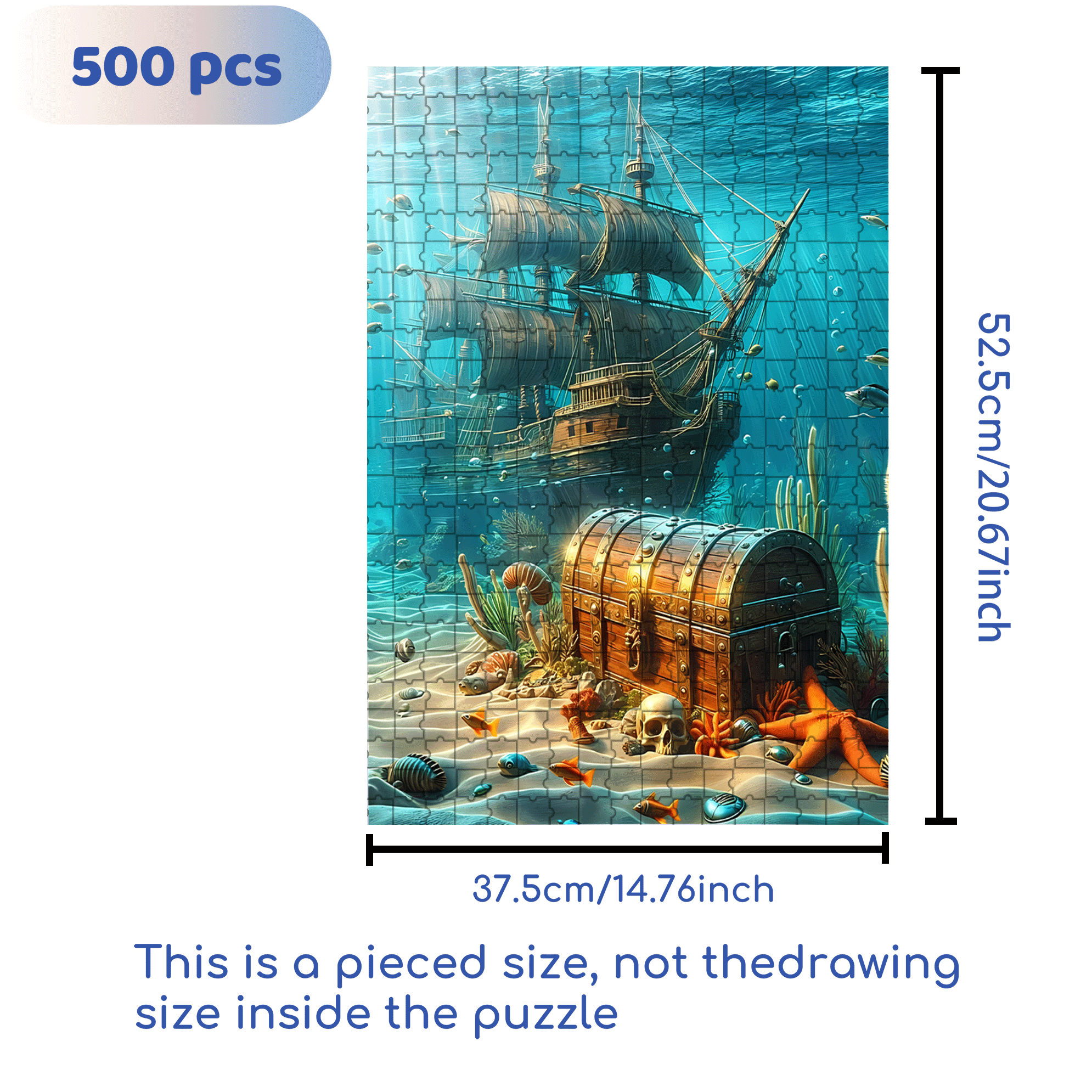 Sleeping Atlantic 500pcs/1000pcs Jigsaw Puzzle, Scratch-Resistant, Interactive Family Game & Brain-Boosting DIY Decor, Perfect for Halloween, Christmas & New Year Gifts, Family Puzzle Game