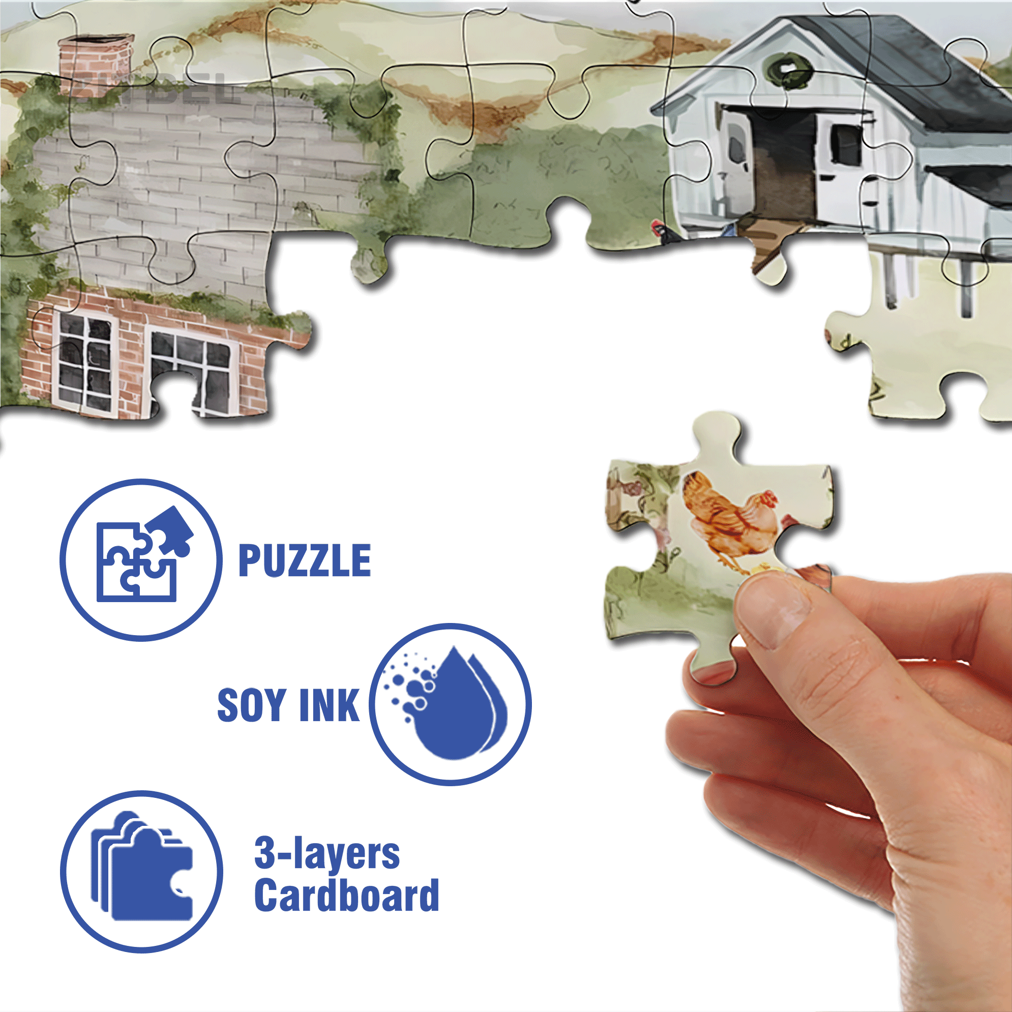 Slow Living On The Farm 500pcs/1000pcs Jigsaw Puzzle, Scratch-Resistant, Interactive Family Game & Brain-Boosting DIY Decor, Perfect for Halloween, Christmas & New Year Gifts, Family Puzzle Game